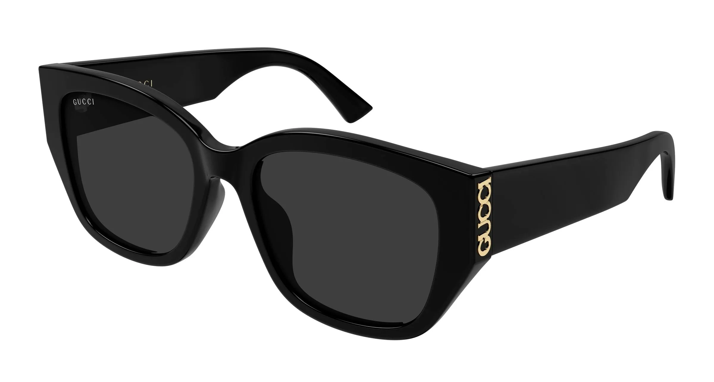 Gucci GG2043SA 001 Occhiali da sole Acetato Nero Grigio Rotonda - immagine 1