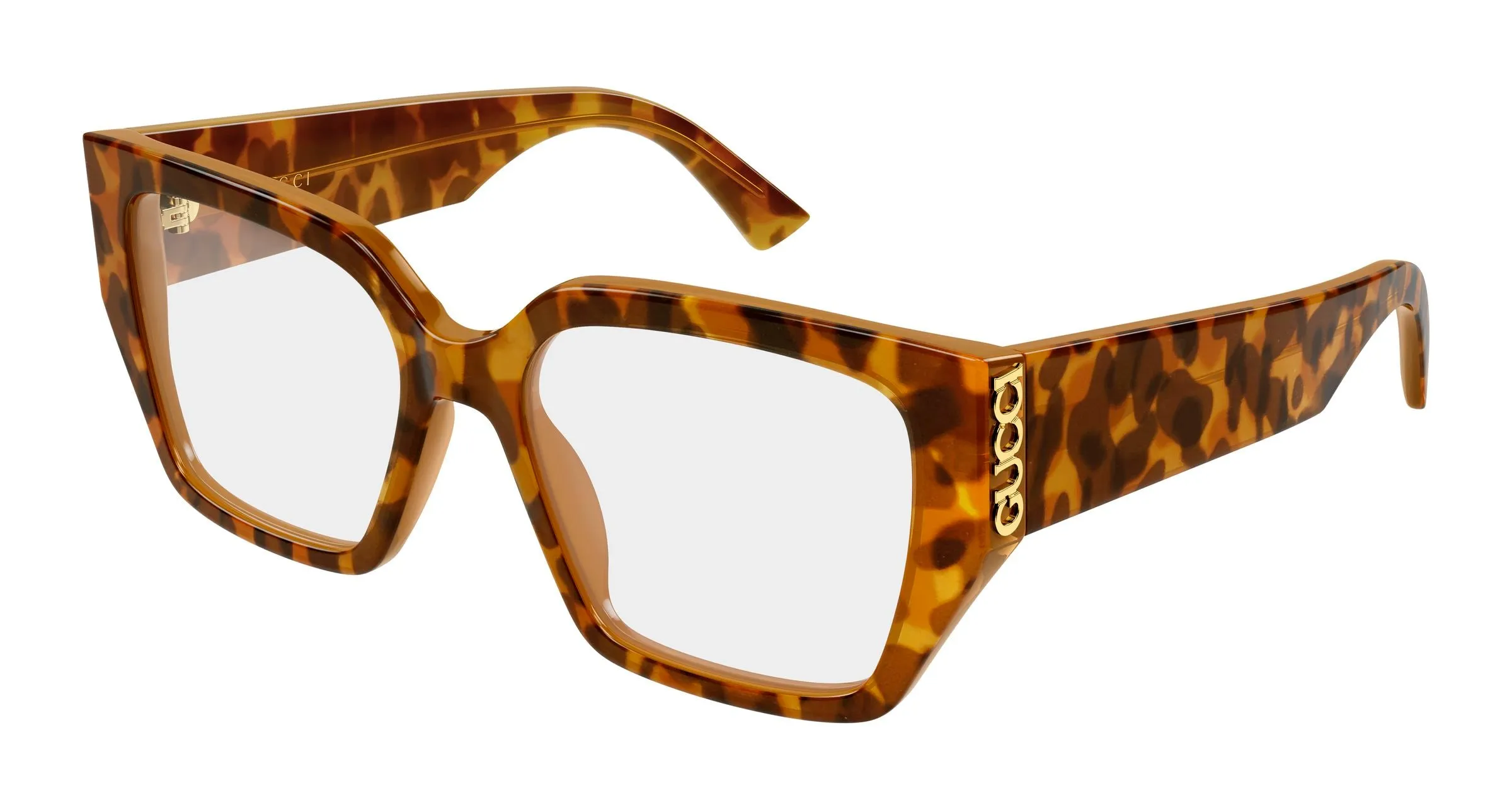Gucci GG2042O 004 Montature da vista Acetato Havana Trasparente Farfalla - immagine 1