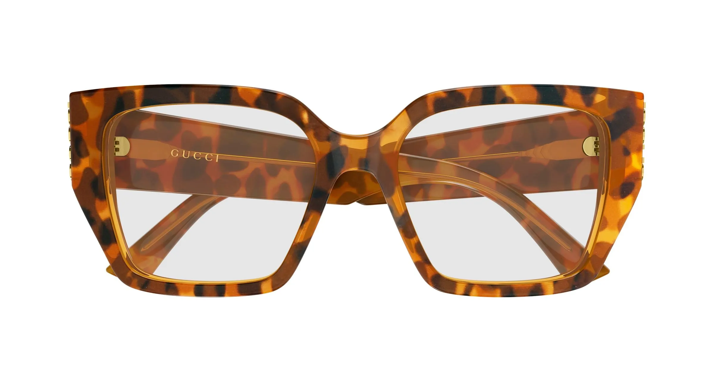 Gucci GG2042O 004 Montature da vista Acetato Havana Trasparente Farfalla - immagine 2