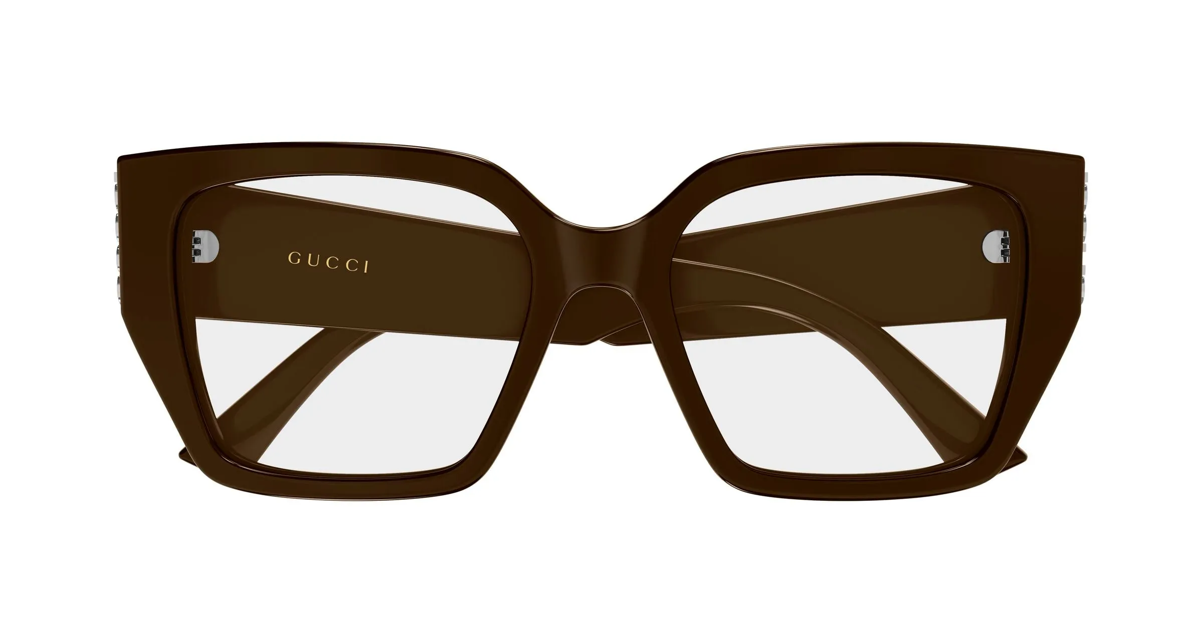 Gucci GG2042O 003 Montature da vista Acetato Marrone Trasparente Farfalla - immagine 2