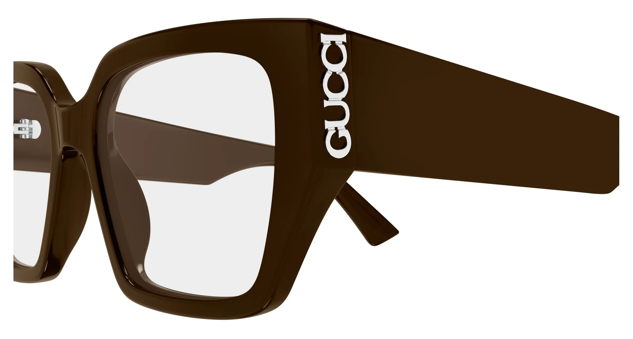 Gucci GG2042O 003 Montature da vista Acetato Marrone Trasparente Farfalla - immagine 3