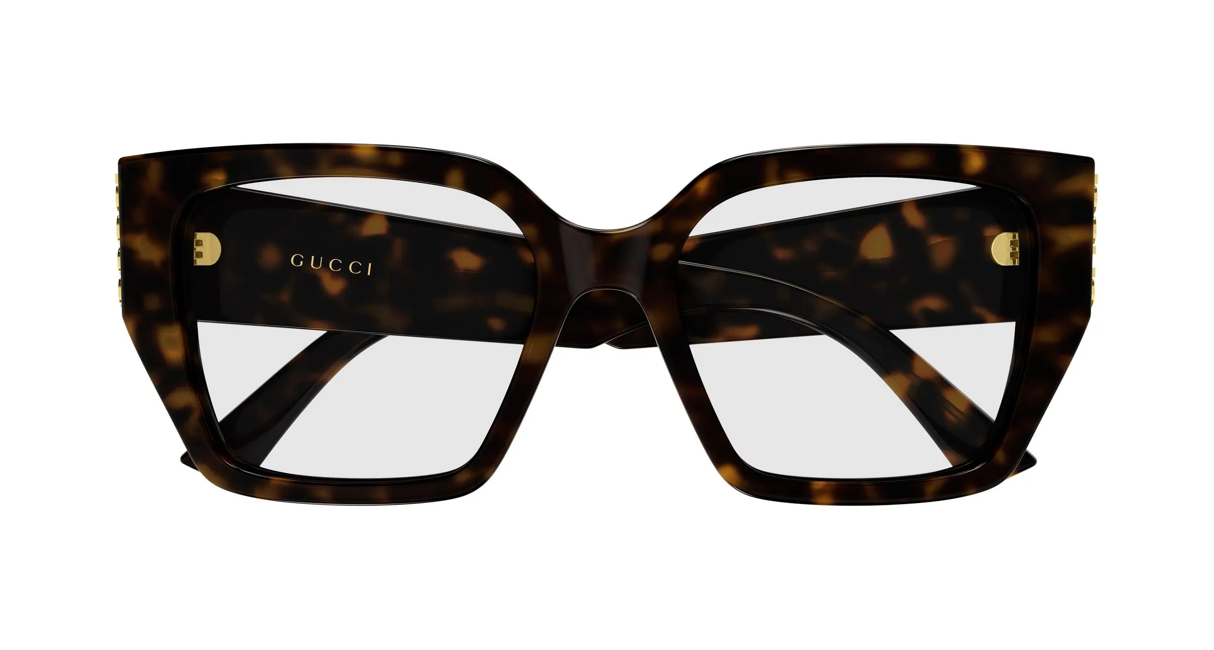 Gucci GG2042O 002 Montature da vista Acetato Havana Trasparente Farfalla - immagine 2