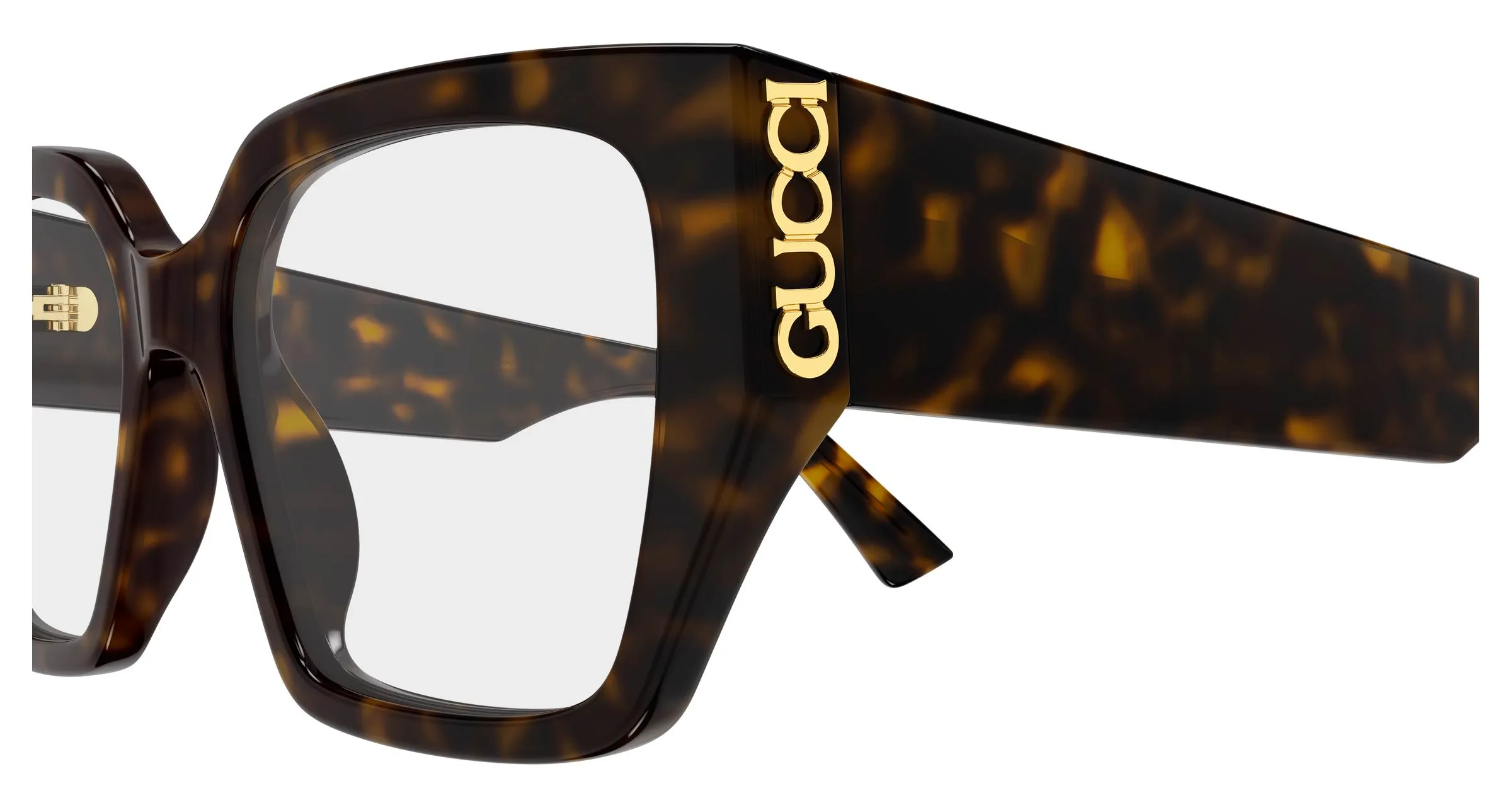 Gucci GG2042O 002 Montature da vista Acetato Havana Trasparente Farfalla - immagine 3