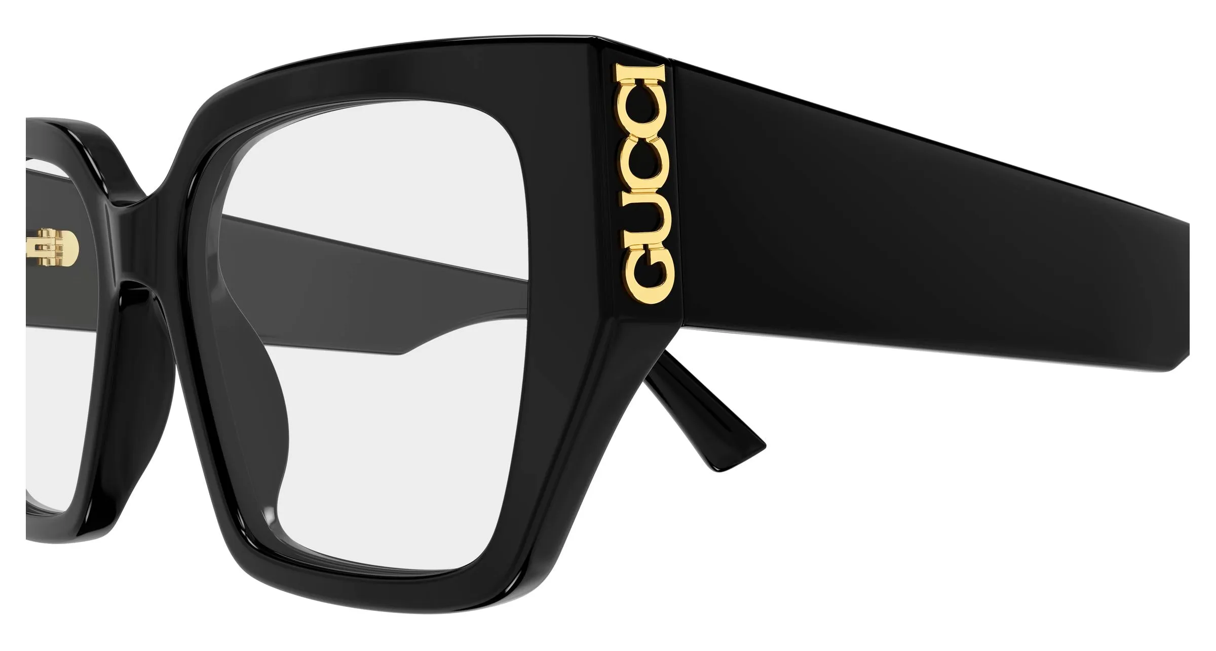 Gucci GG2042O 001 Montature da vista Acetato Nero Trasparente Farfalla - immagine 3
