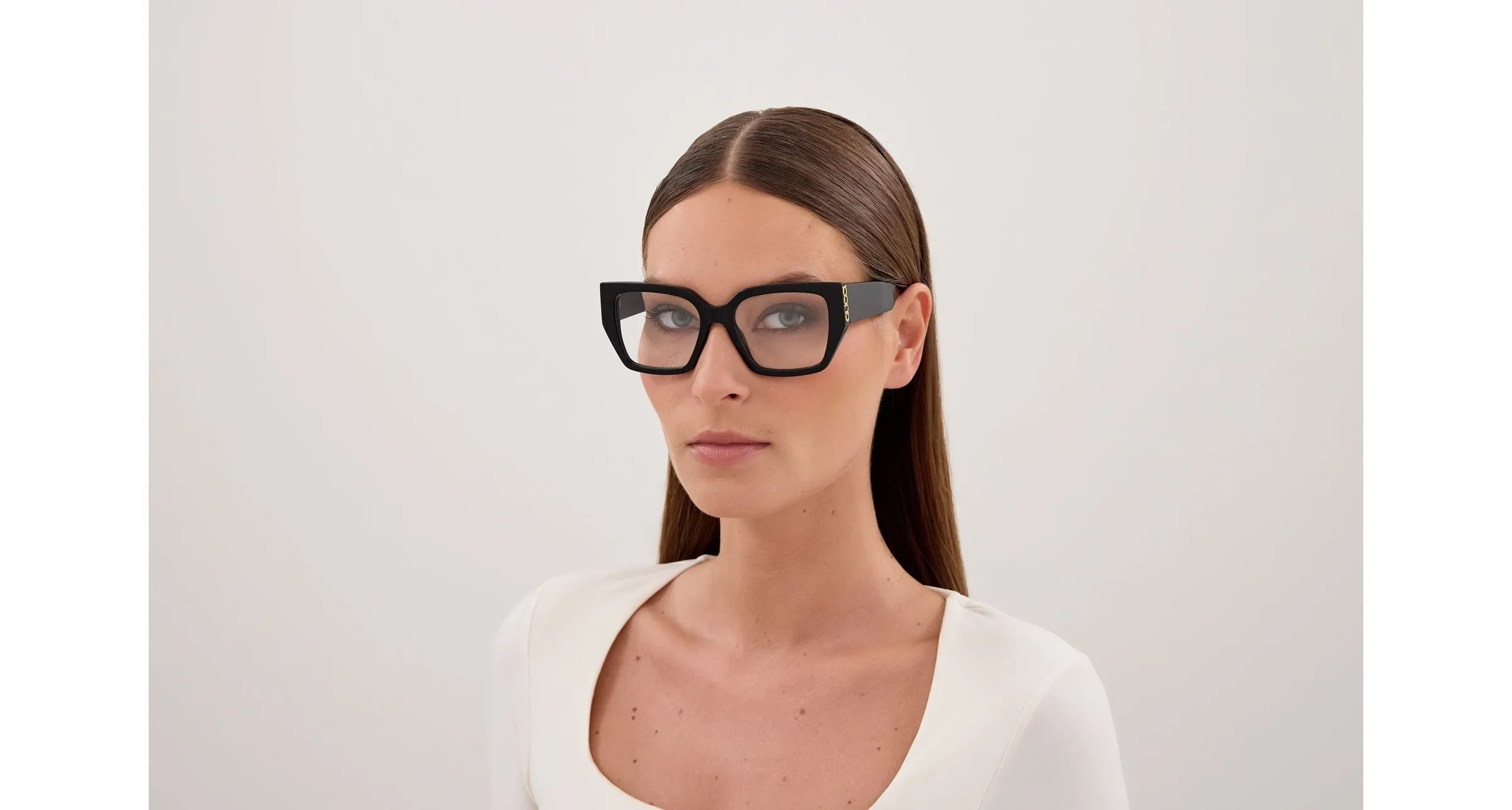 Gucci GG2042O 001 Montature da vista Acetato Nero Trasparente Farfalla - immagine 4