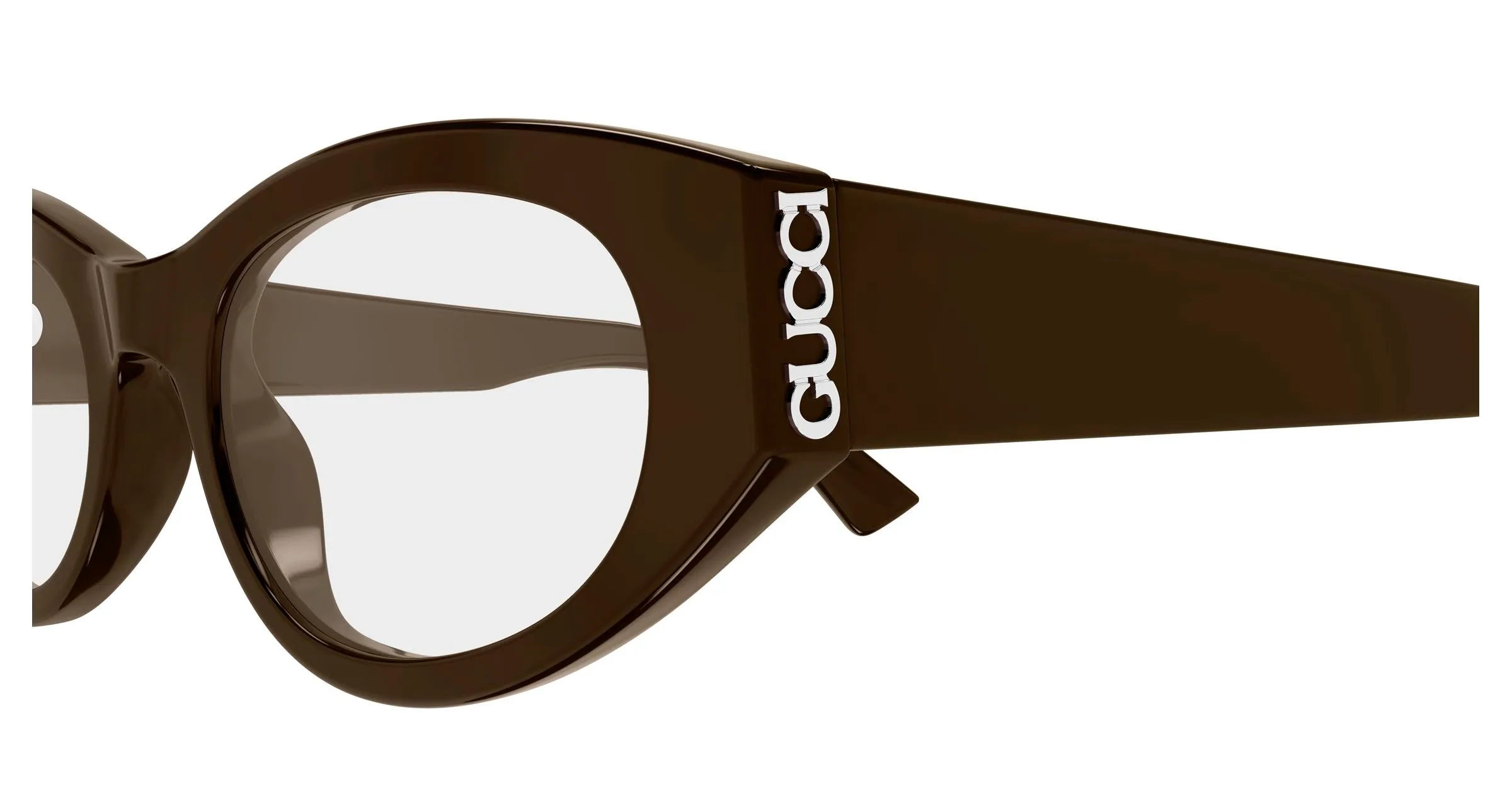 Gucci GG2041O 003 Montature da vista Acetato Marrone Trasparente Rotonda - immagine 3