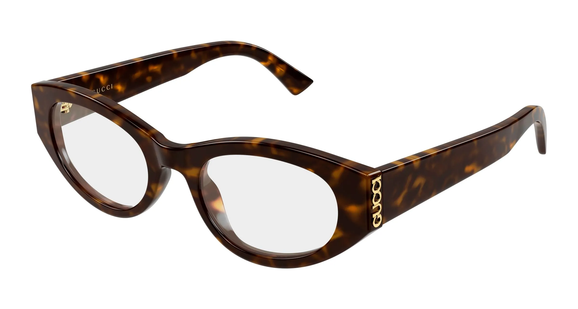Gucci GG2041O 002 Montature da vista Acetato Havana Trasparente Rotonda - immagine 1