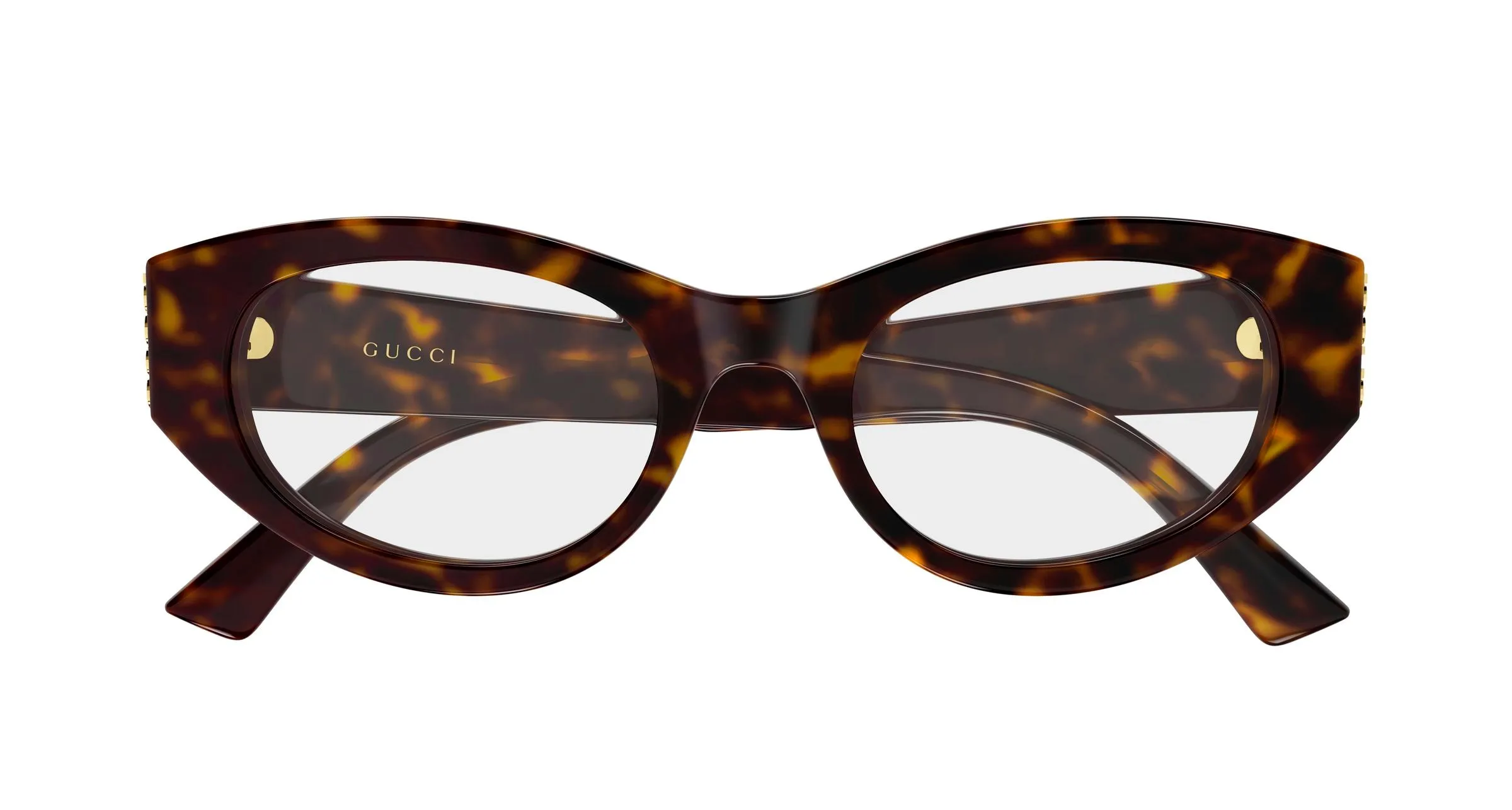 Gucci GG2041O 002 Montature da vista Acetato Havana Trasparente Rotonda - immagine 2