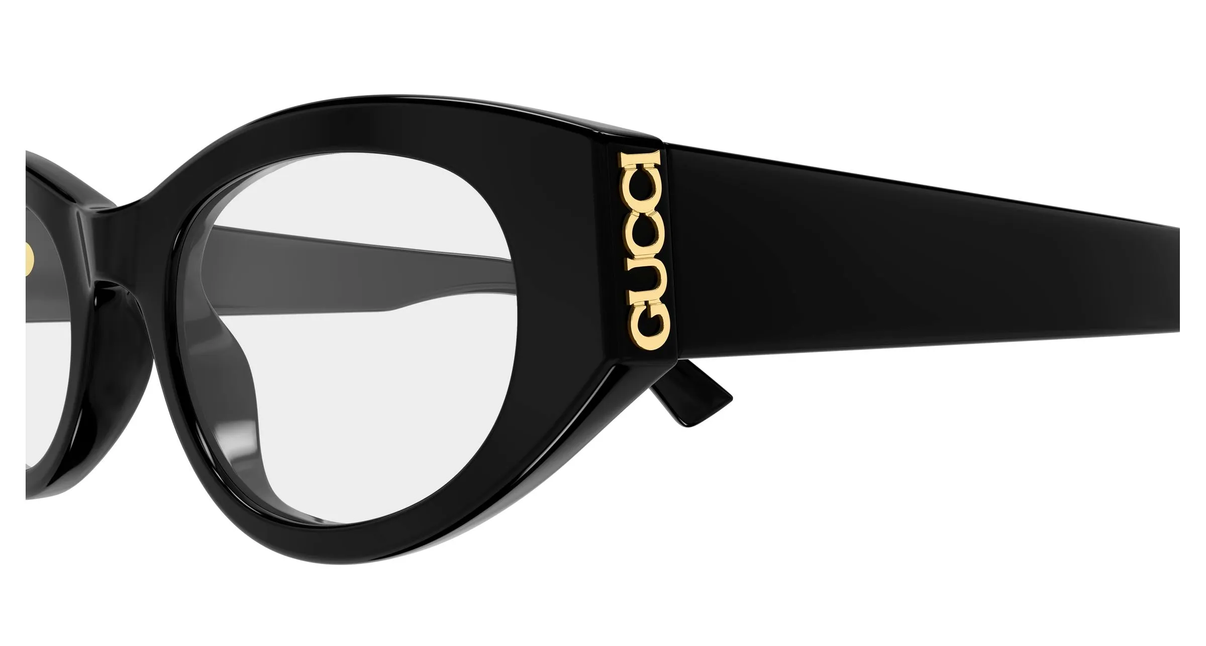 Gucci GG2041O 001 Montature da vista Acetato Nero Trasparente Rotonda - immagine 3