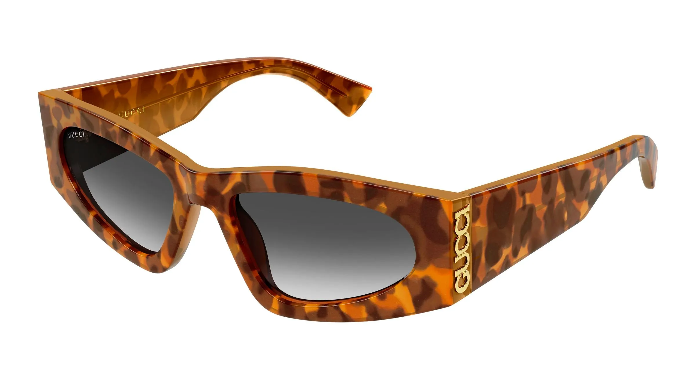 Gucci GG2040S 004 Occhiali da sole Acetato Havana Grigio Cat Eye - immagine 1
