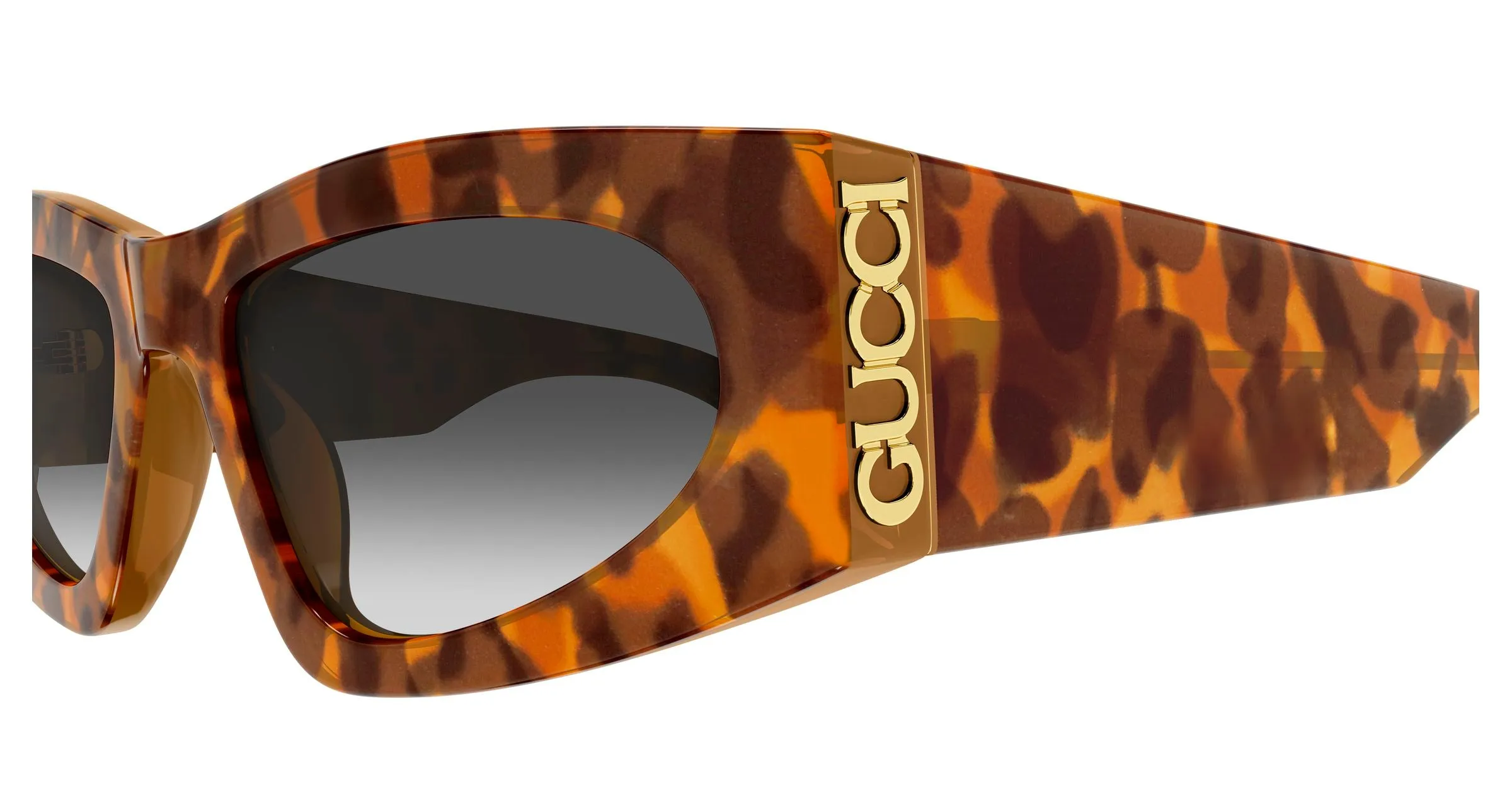 Gucci GG2040S 004 Occhiali da sole Acetato Havana Grigio Cat Eye - immagine 3