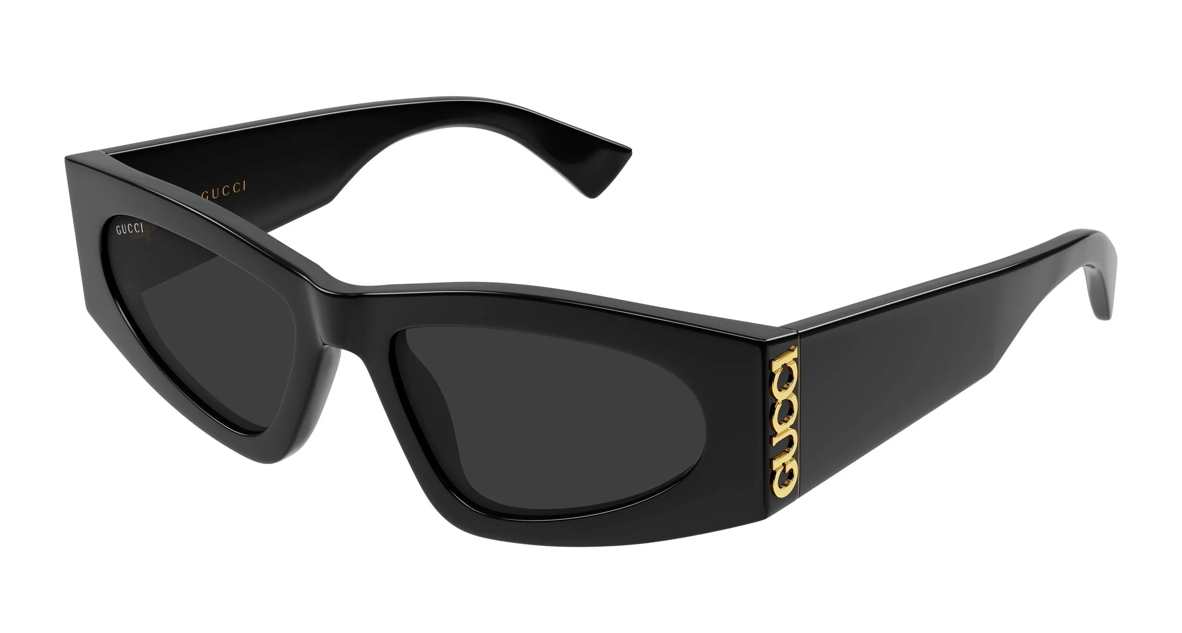 Gucci GG2040S 001 Occhiali da sole Acetato Nero Grigio Cat Eye - immagine 1