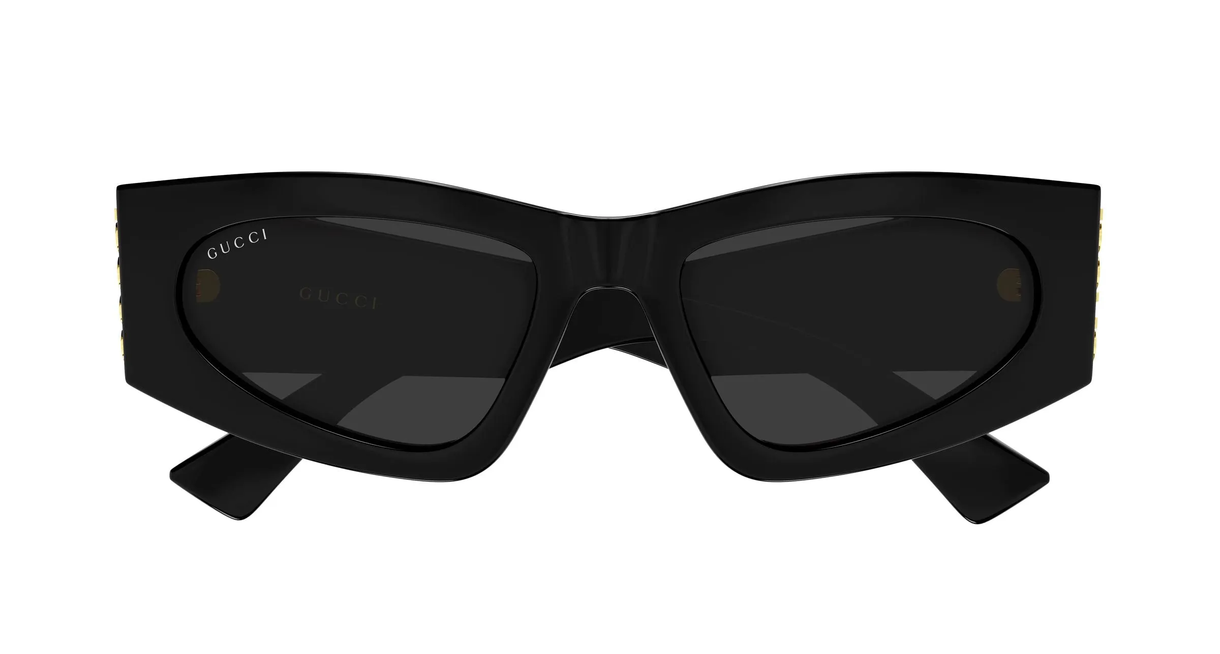 Gucci GG2040S 001 Occhiali da sole Acetato Nero Grigio Cat Eye - immagine 2