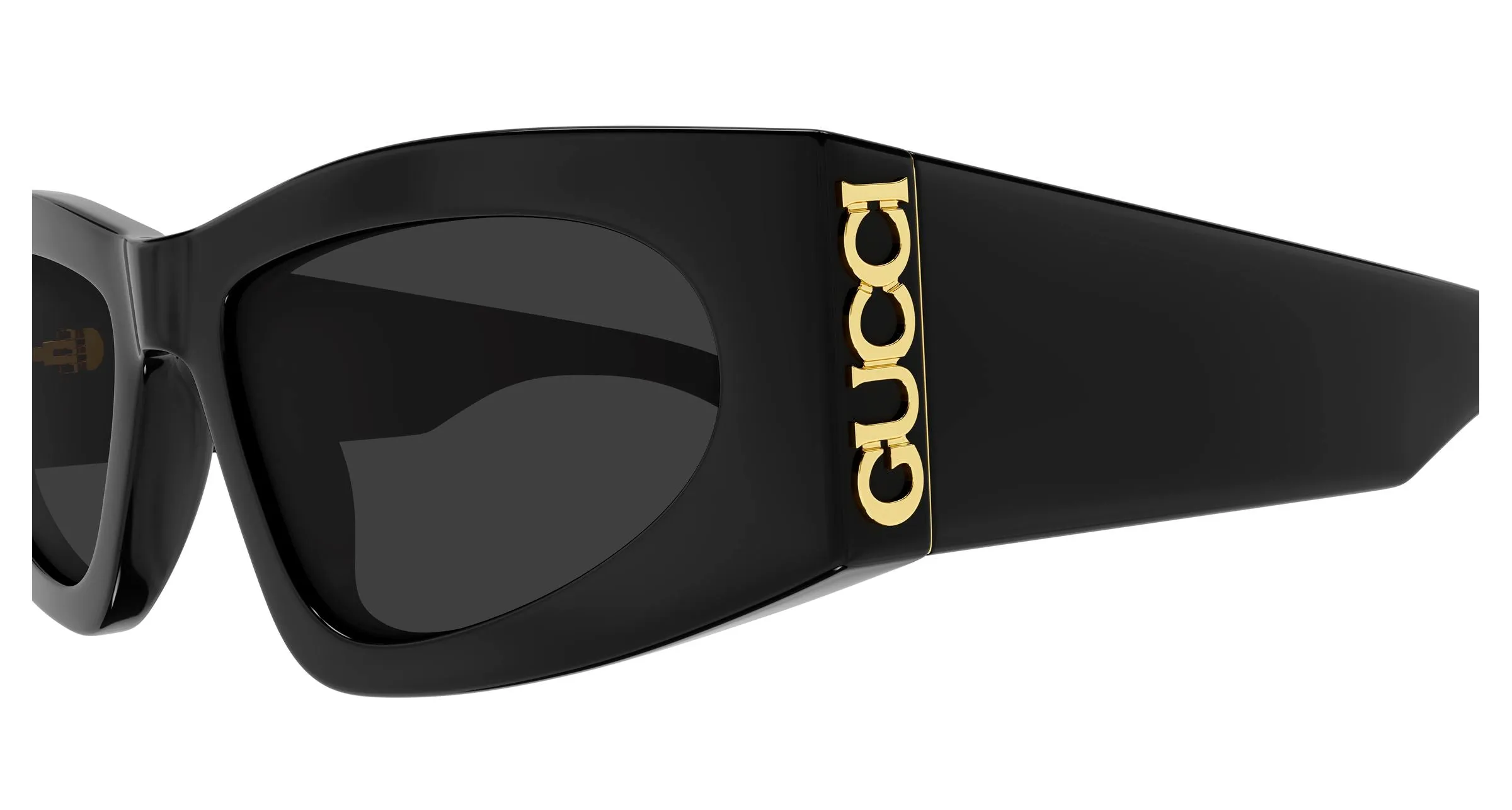 Gucci GG2040S 001 Occhiali da sole Acetato Nero Grigio Cat Eye - immagine 3