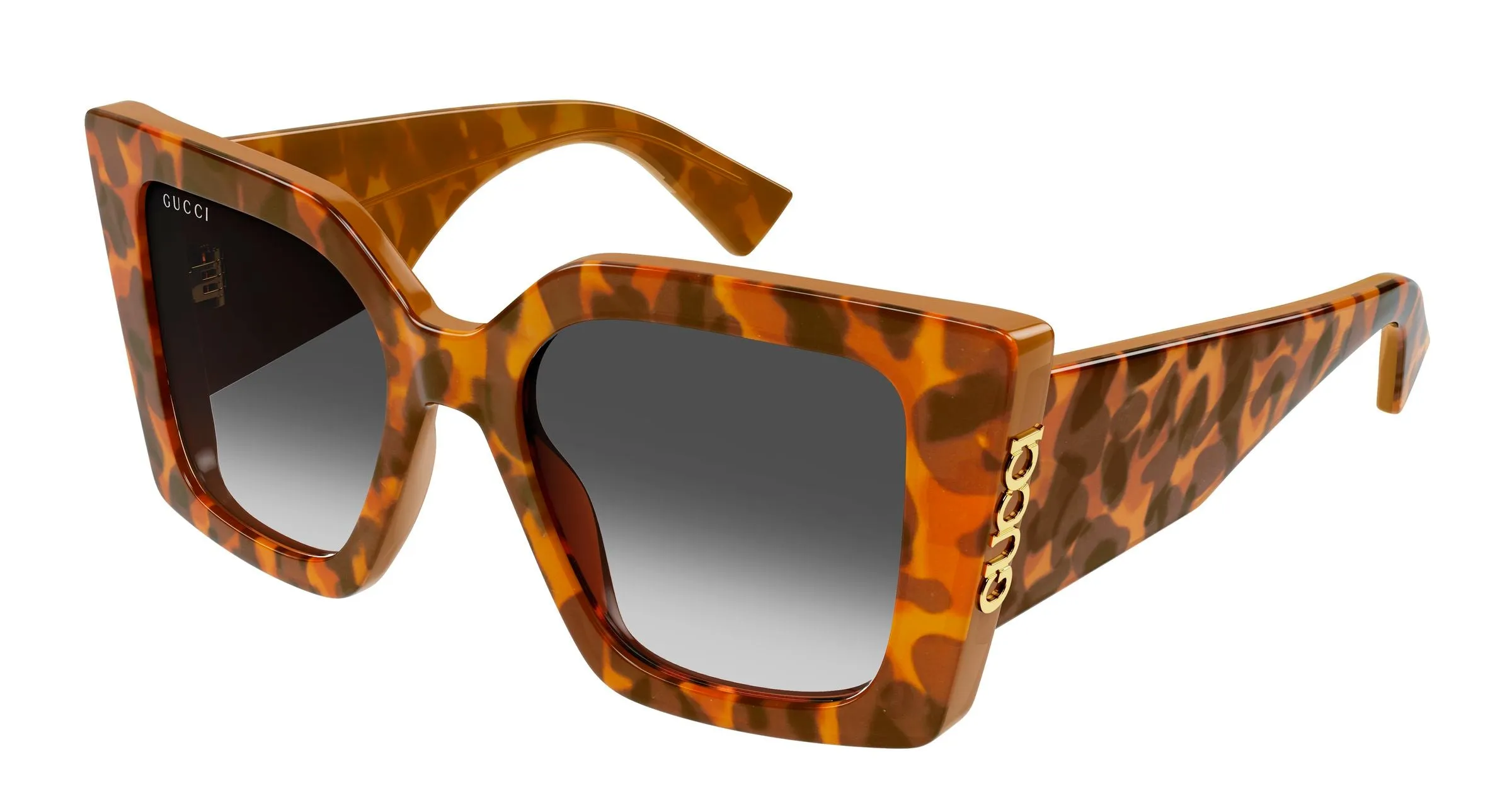 Gucci GG2039S 004 Occhiali da sole Acetato Havana Grigio Farfalla - immagine 1