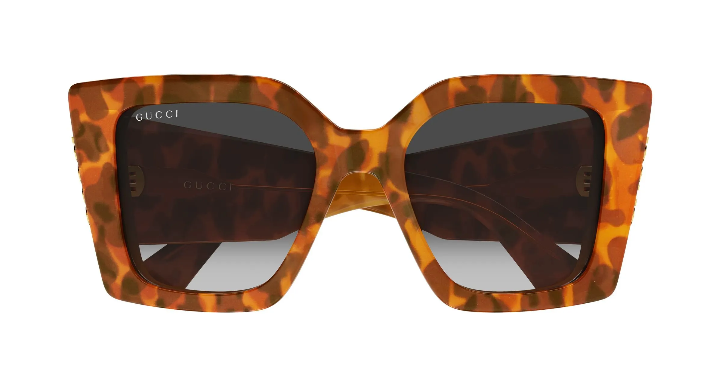 Gucci GG2039S 004 Occhiali da sole Acetato Havana Grigio Farfalla - immagine 2