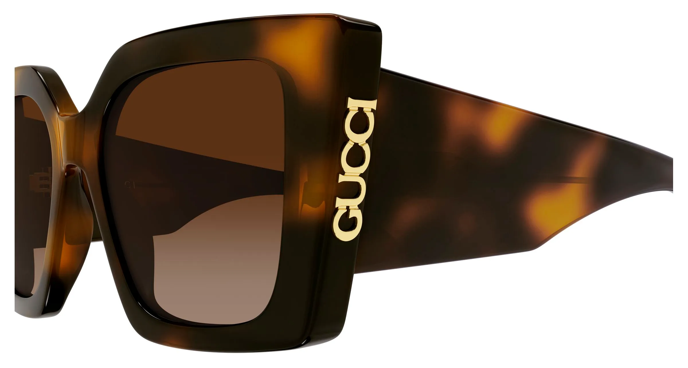 Gucci GG2039S 002 Occhiali da sole Acetato Havana Marrone Farfalla - immagine 3