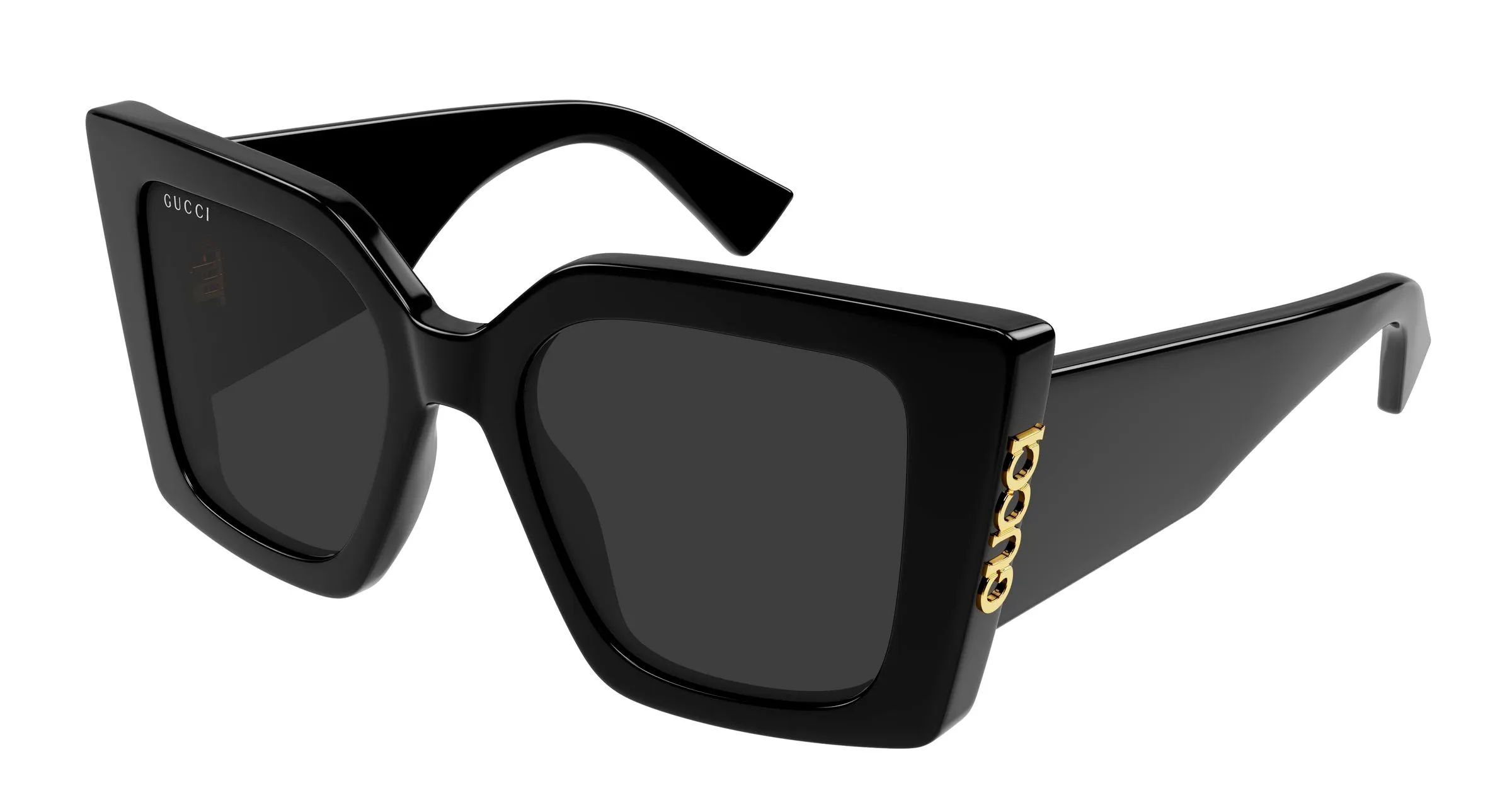 Gucci GG2039S 001 Occhiali da sole Acetato Nero Grigio Farfalla - immagine 1