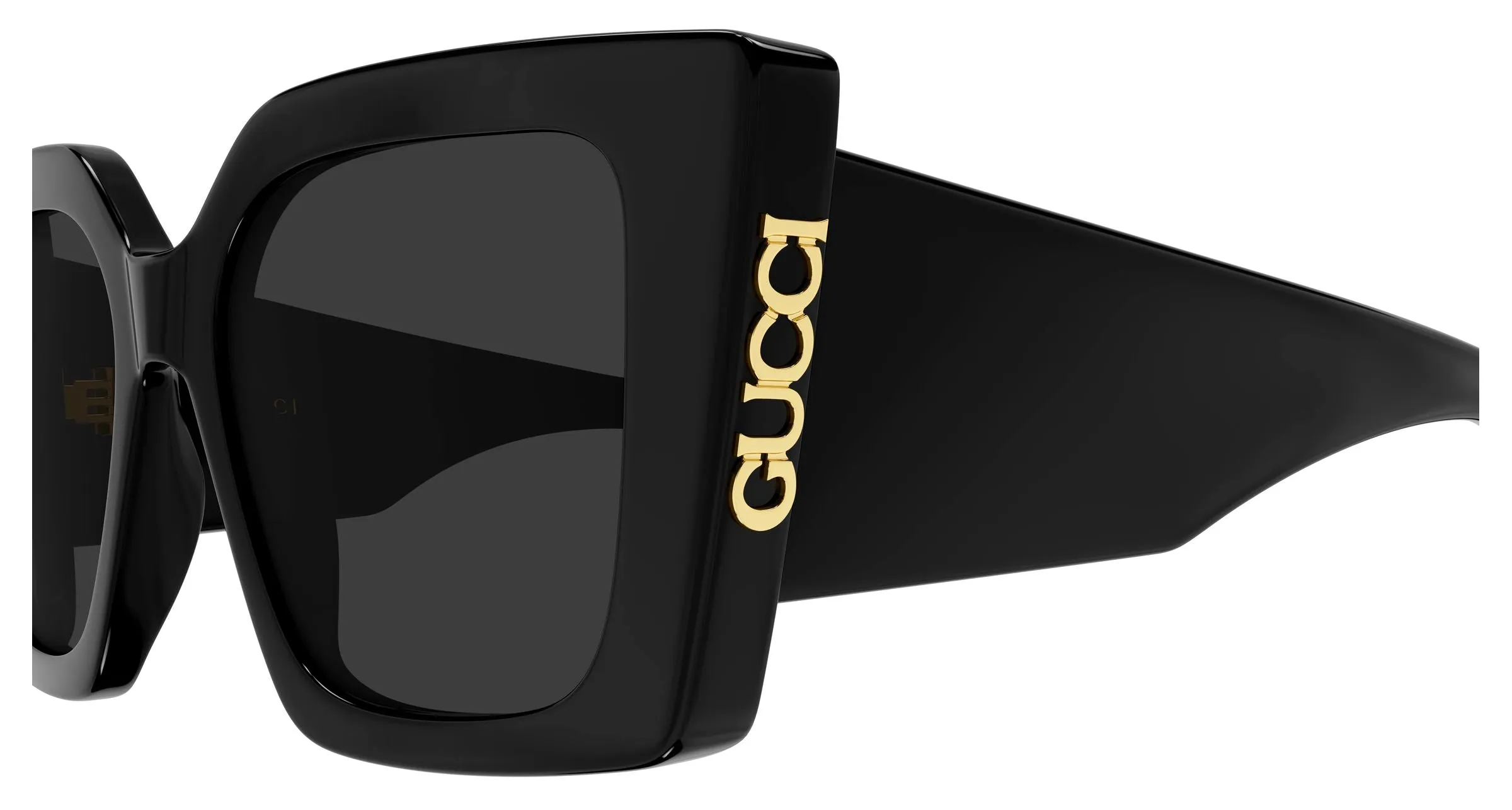 Gucci GG2039S 001 Occhiali da sole Acetato Nero Grigio Farfalla - immagine 3
