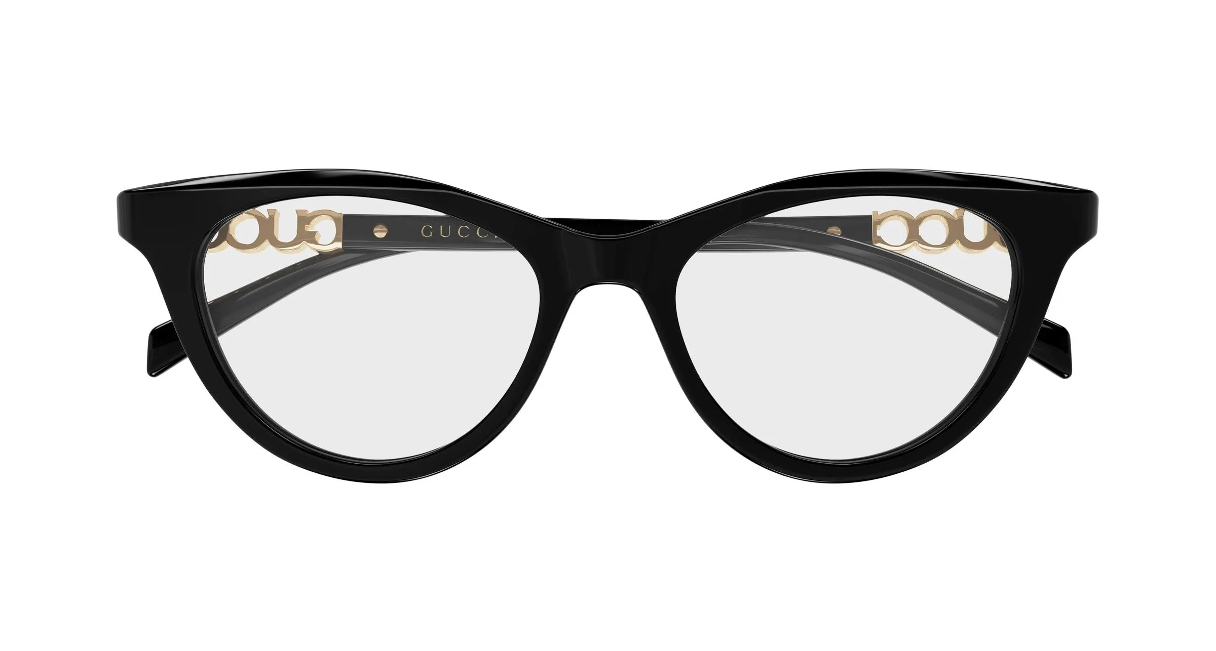 Gucci GG2034O 005 Montature da vista Acetato Nero Trasparente Cat Eye - immagine 2