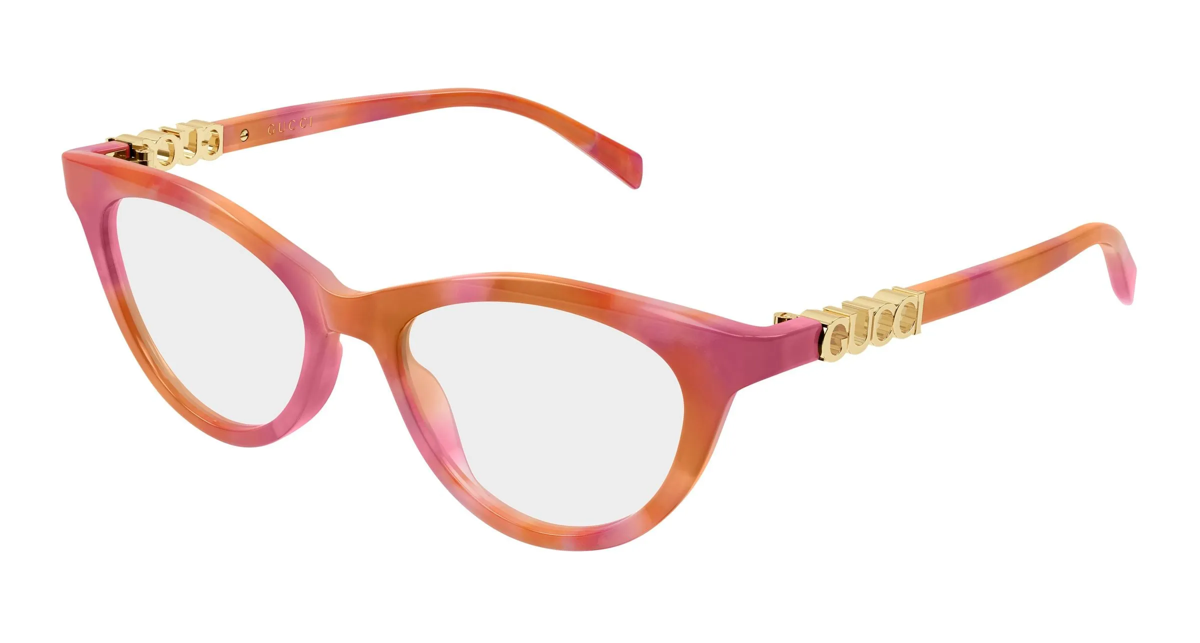 Gucci GG2034O 004 Montature da vista Acetato Havana Trasparente Cat Eye - immagine 1