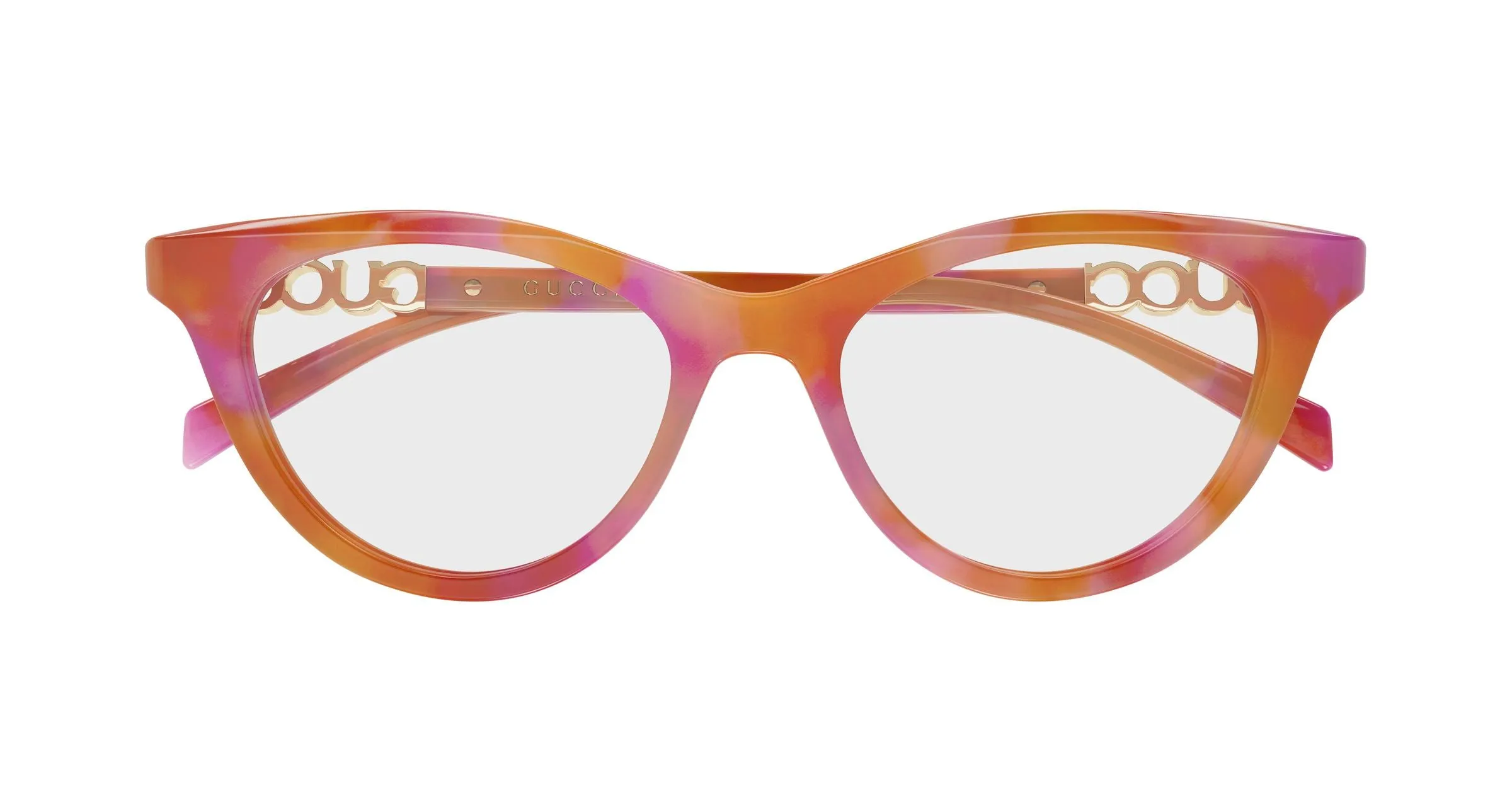 Gucci GG2034O 004 Montature da vista Acetato Havana Trasparente Cat Eye - immagine 2