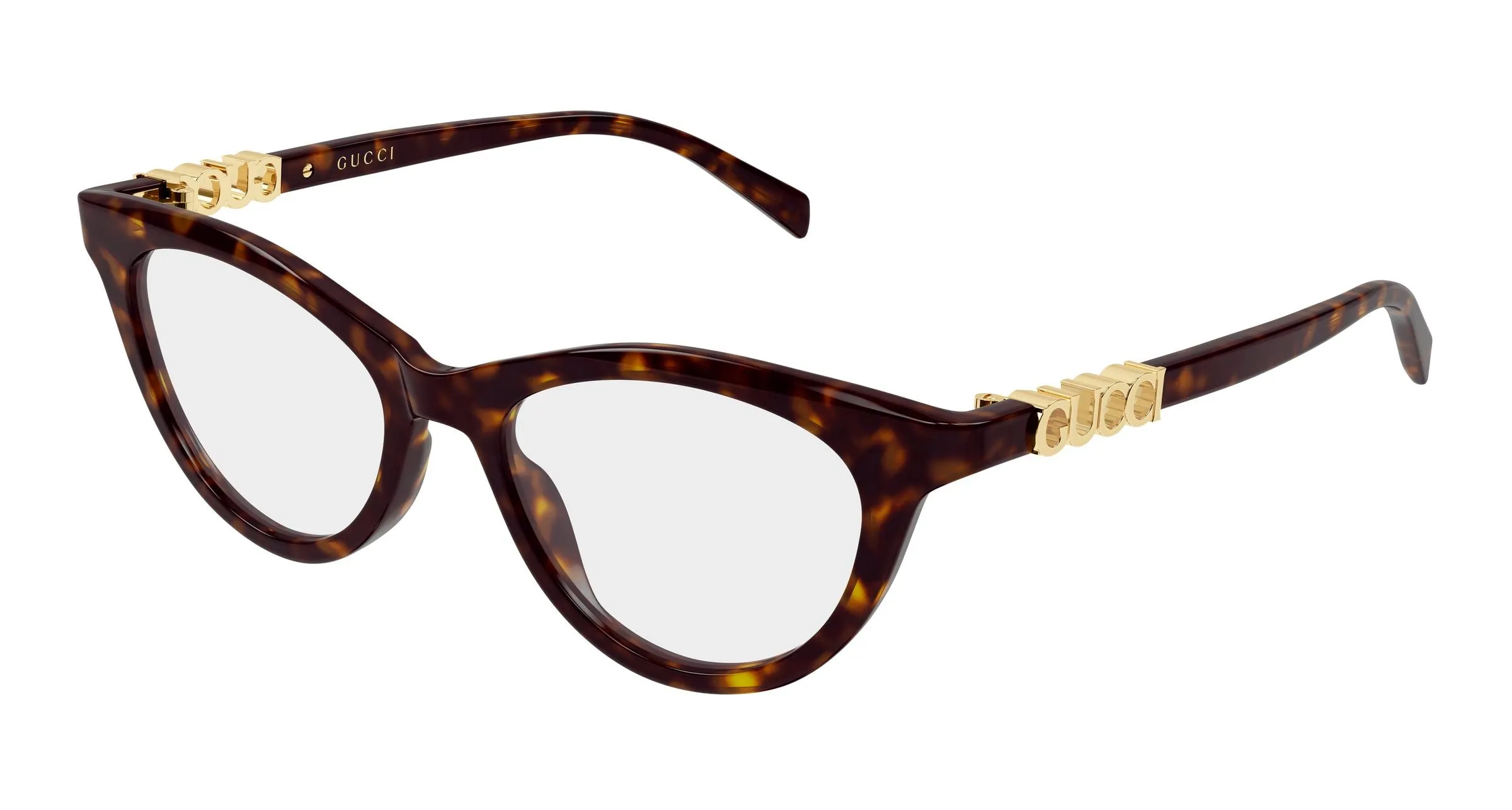 Gucci GG2034O 002 Montature da vista Acetato Havana Trasparente Cat Eye - immagine 1