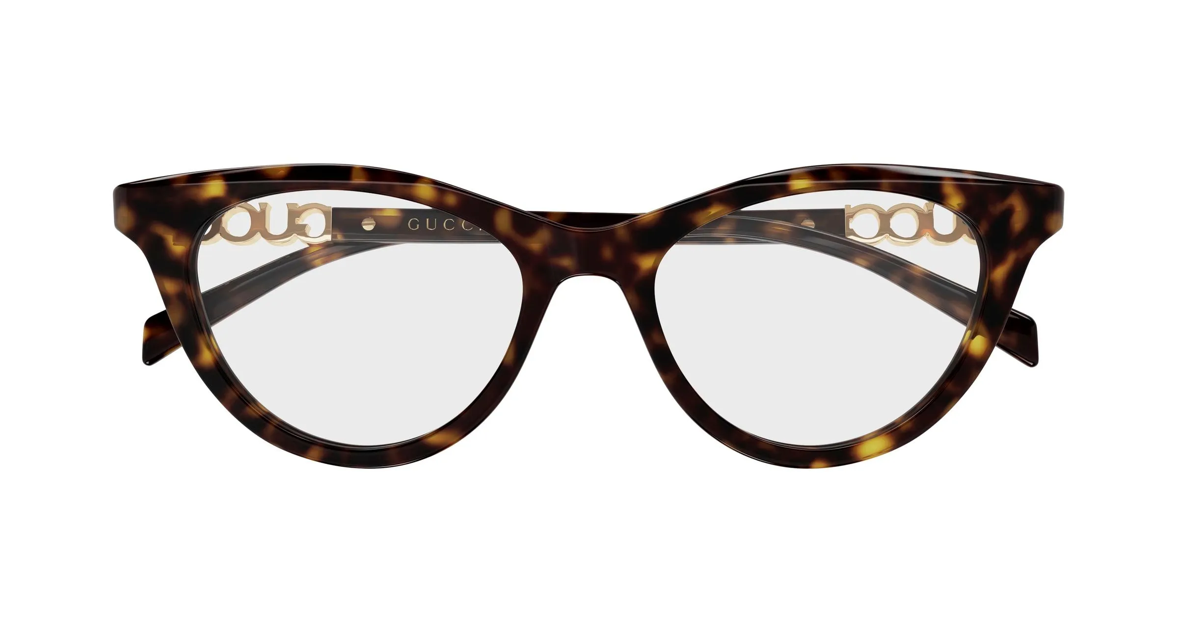 Gucci GG2034O 002 Montature da vista Acetato Havana Trasparente Cat Eye - immagine 2