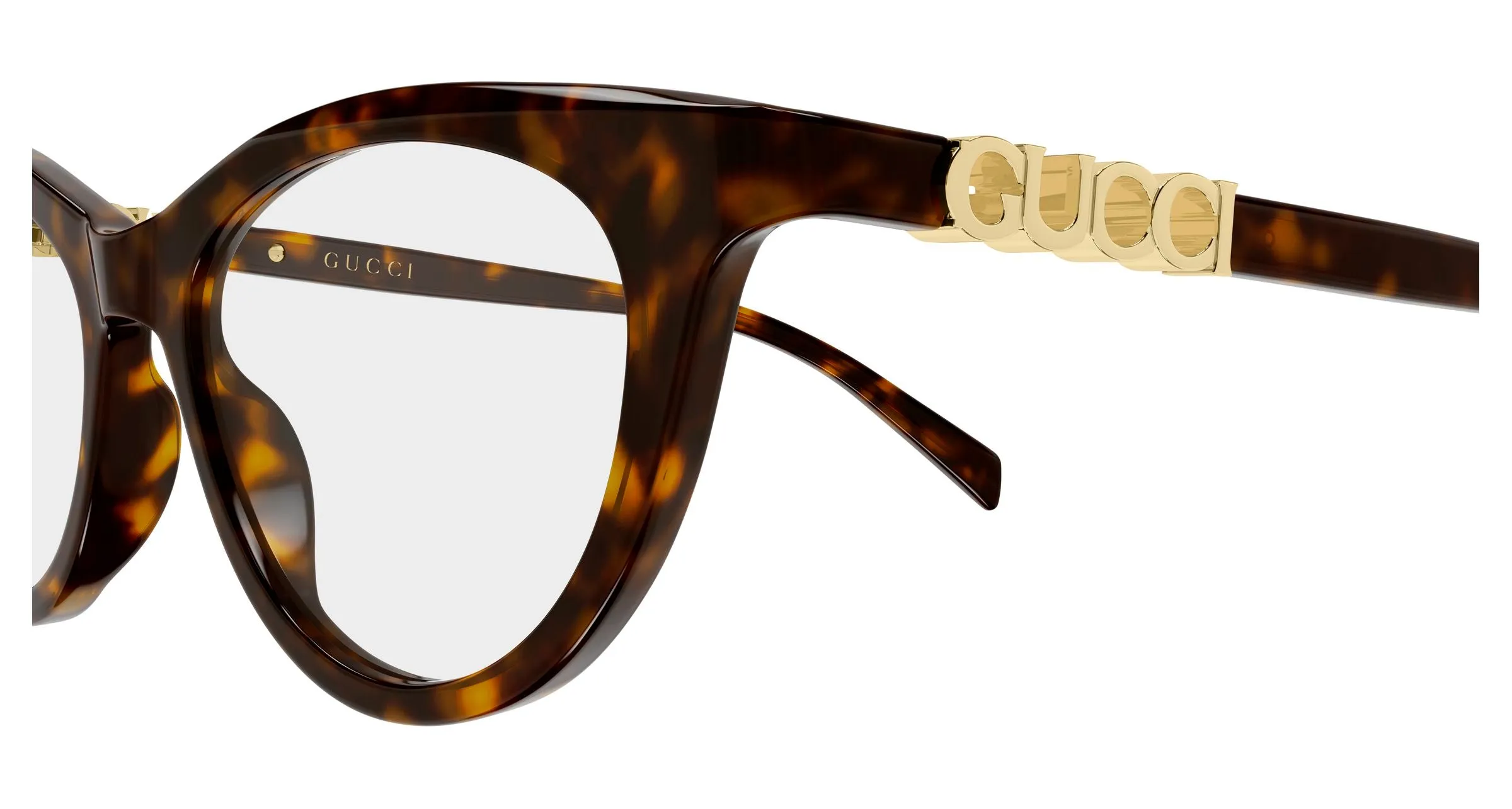 Gucci GG2034O 002 Montature da vista Acetato Havana Trasparente Cat Eye - immagine 3