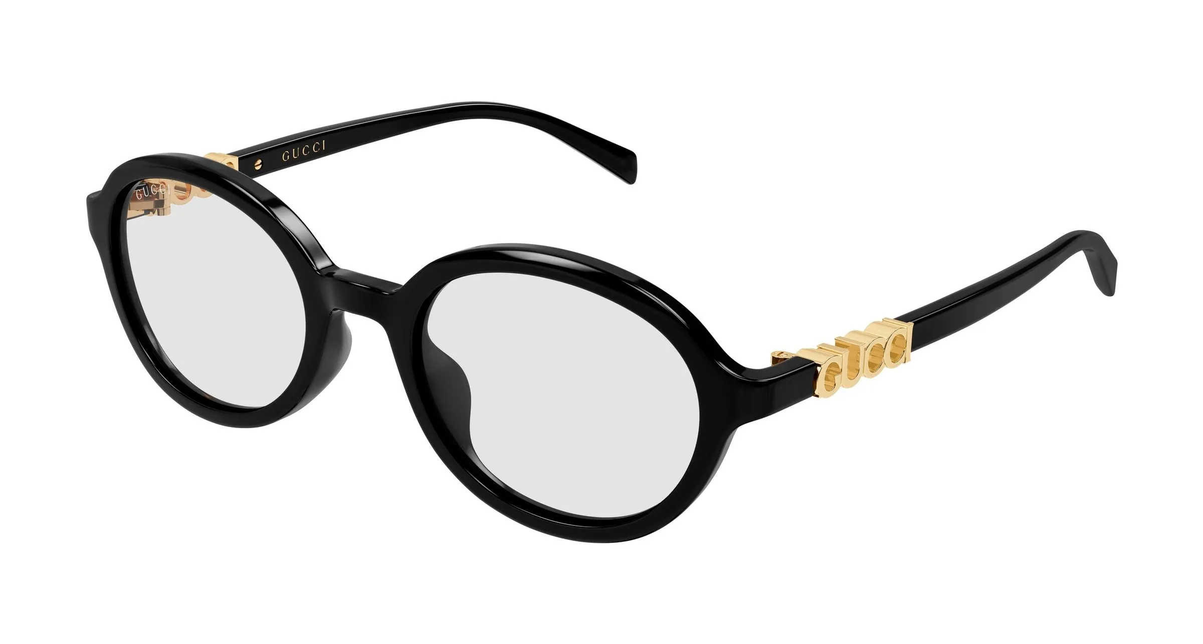 Gucci GG2033SA 005 Occhiali da sole Acetato Nero Trasparente Rotonda - immagine 1