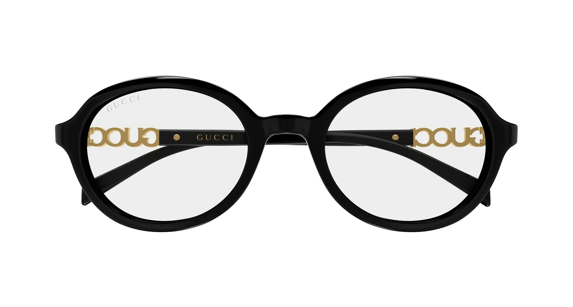 Gucci GG2033SA 005 Occhiali da sole Acetato Nero Trasparente Rotonda - immagine 2