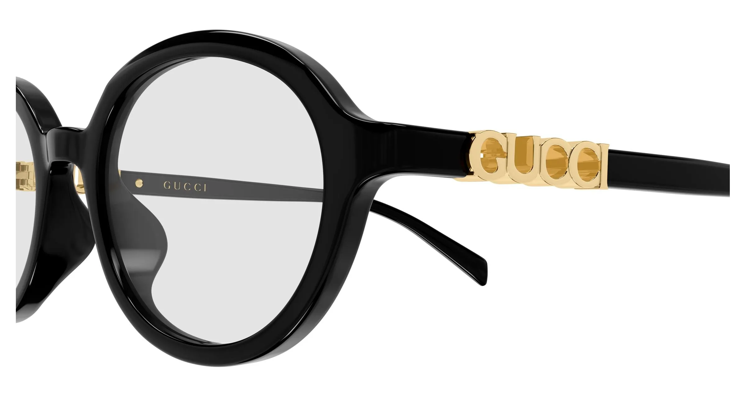 Gucci GG2033SA 005 Occhiali da sole Acetato Nero Trasparente Rotonda - immagine 3