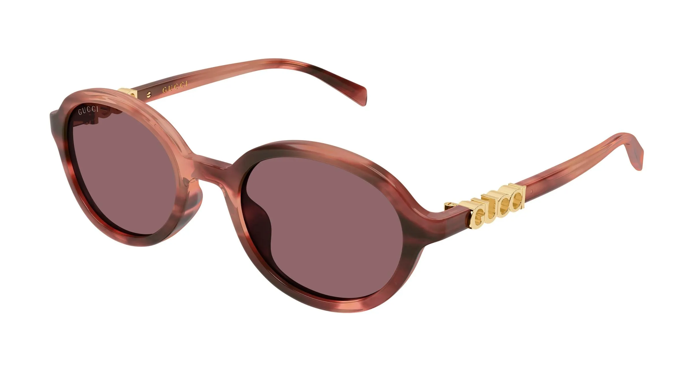 Gucci GG2033SA 004 Occhiali da sole Acetato Havana Rosso Rotonda - immagine 1