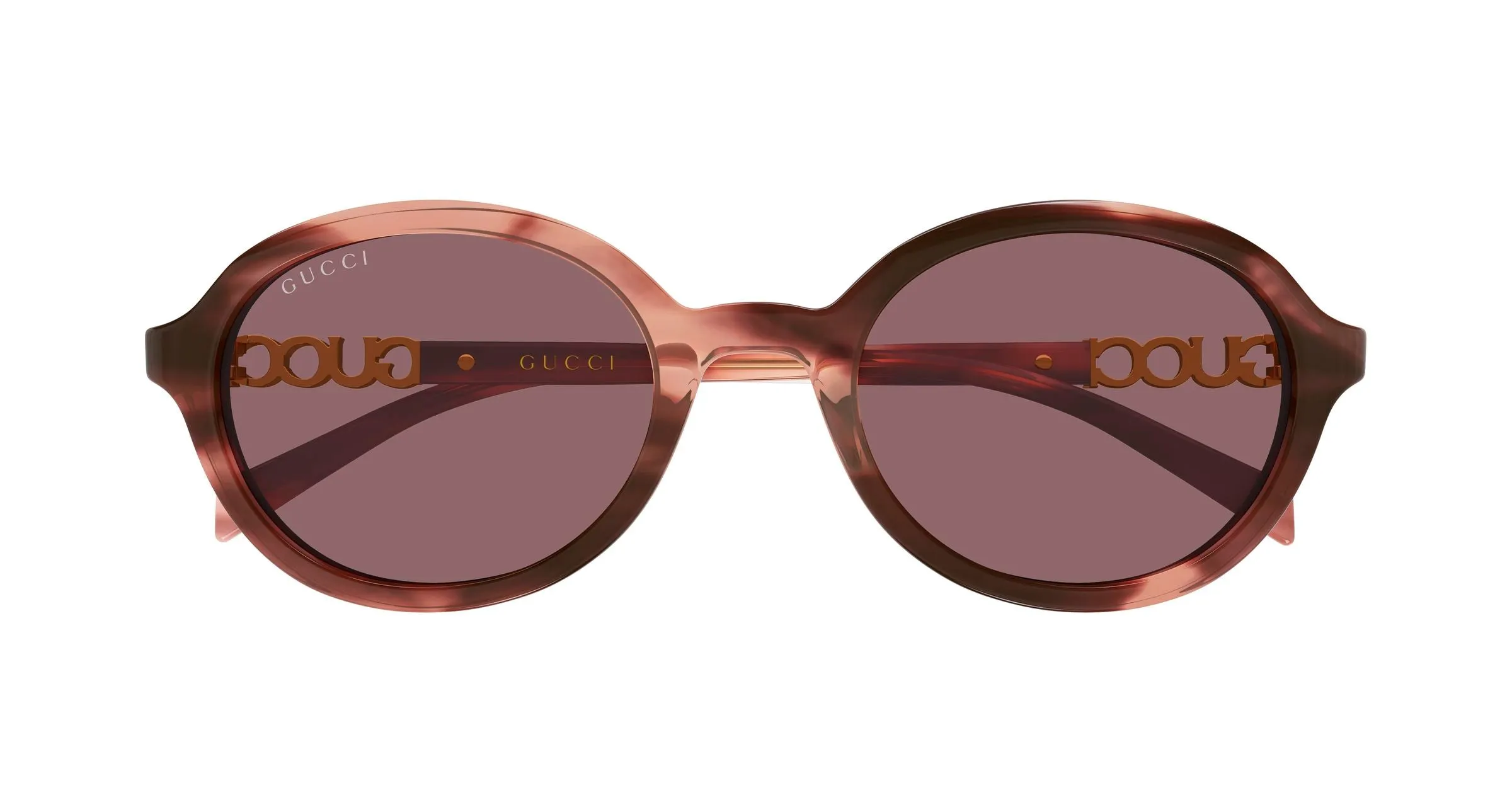 Gucci GG2033SA 004 Occhiali da sole Acetato Havana Rosso Rotonda - immagine 2