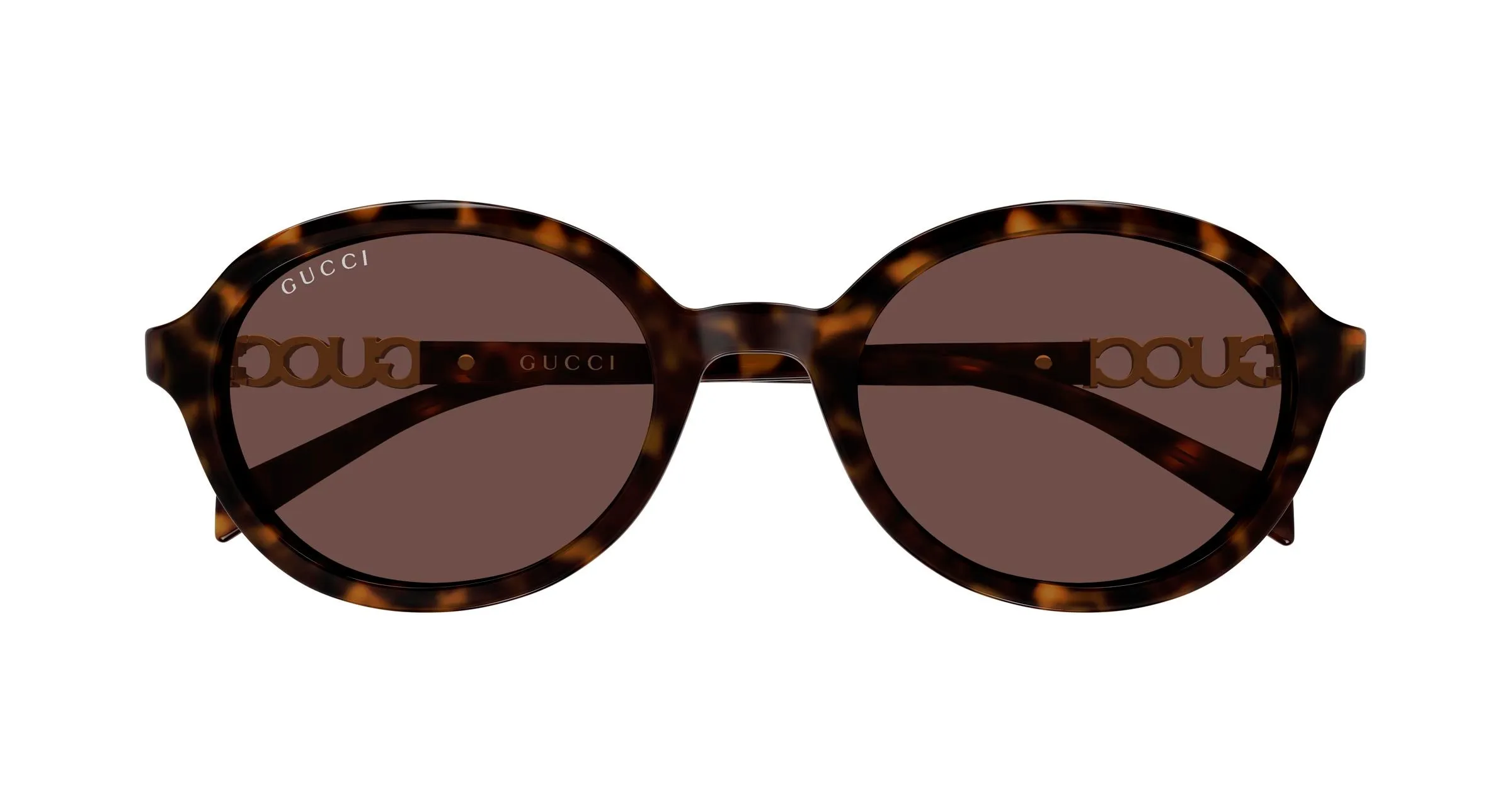 Gucci GG2033SA 002 Occhiali da sole Acetato Havana Marrone Rotonda - immagine 2