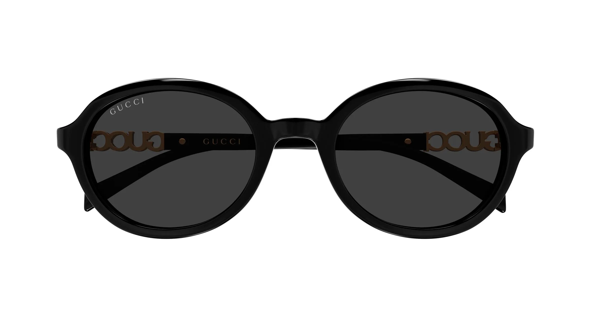 Gucci GG2033SA 001 Occhiali da sole Acetato Nero Grigio Rotonda - immagine 2