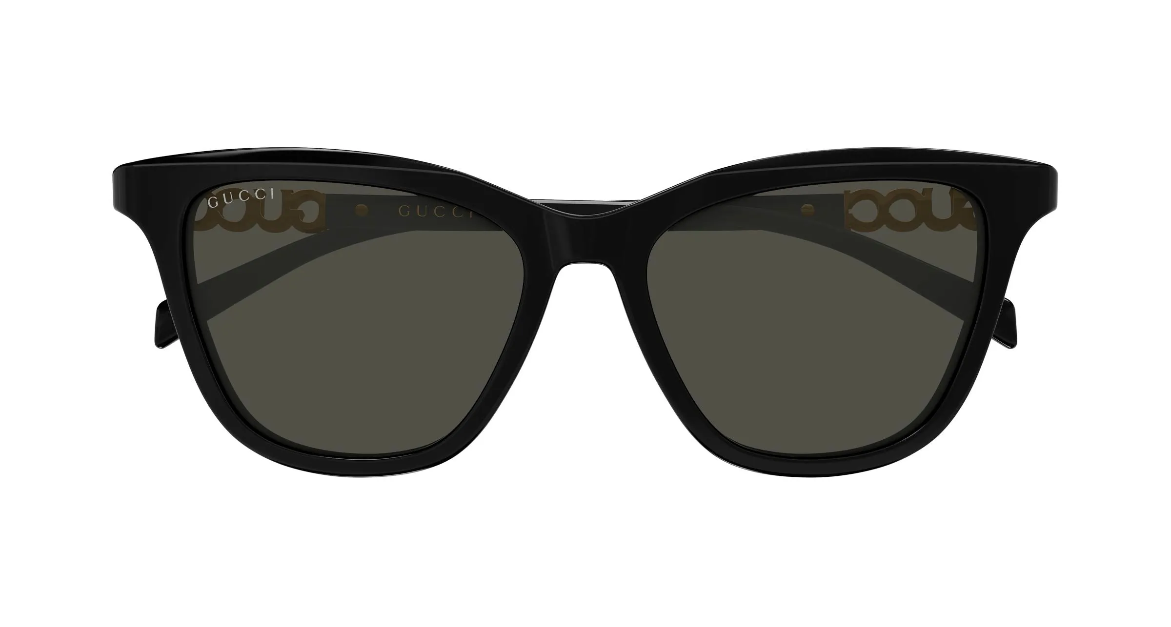Gucci GG2032S 006 Occhiali da sole Acetato Nero Grigio Cat Eye - immagine 2