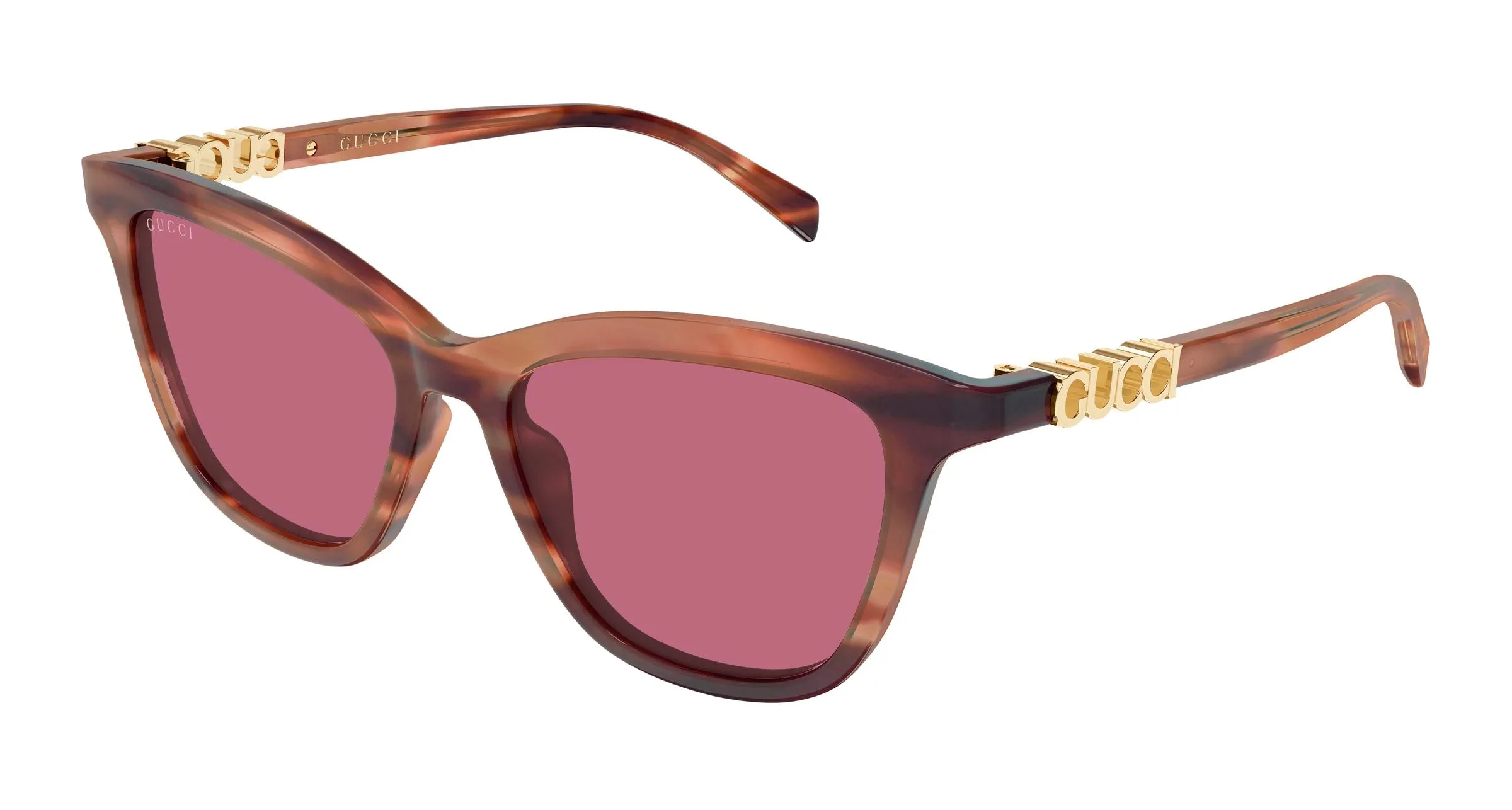Gucci GG2032S 004 Occhiali da sole Acetato Havana Rosso Cat Eye - immagine 1