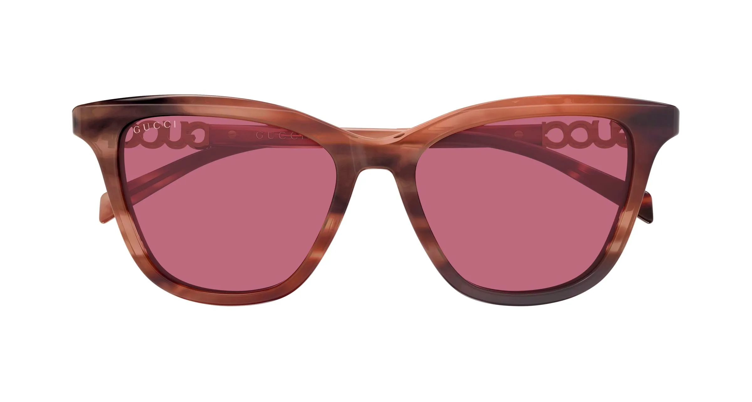 Gucci GG2032S 004 Occhiali da sole Acetato Havana Rosso Cat Eye - immagine 2
