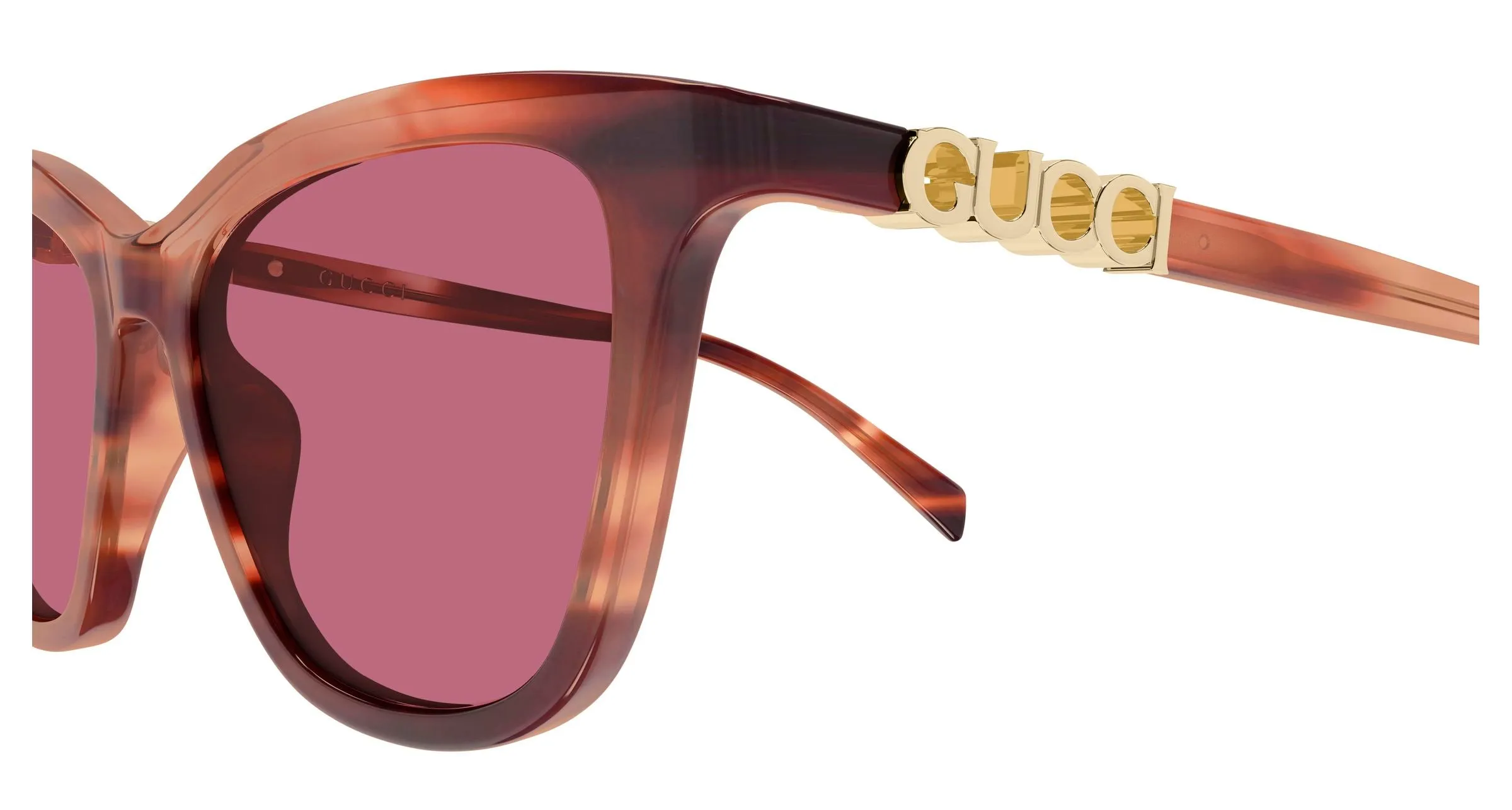 Gucci GG2032S 004 Occhiali da sole Acetato Havana Rosso Cat Eye - immagine 3