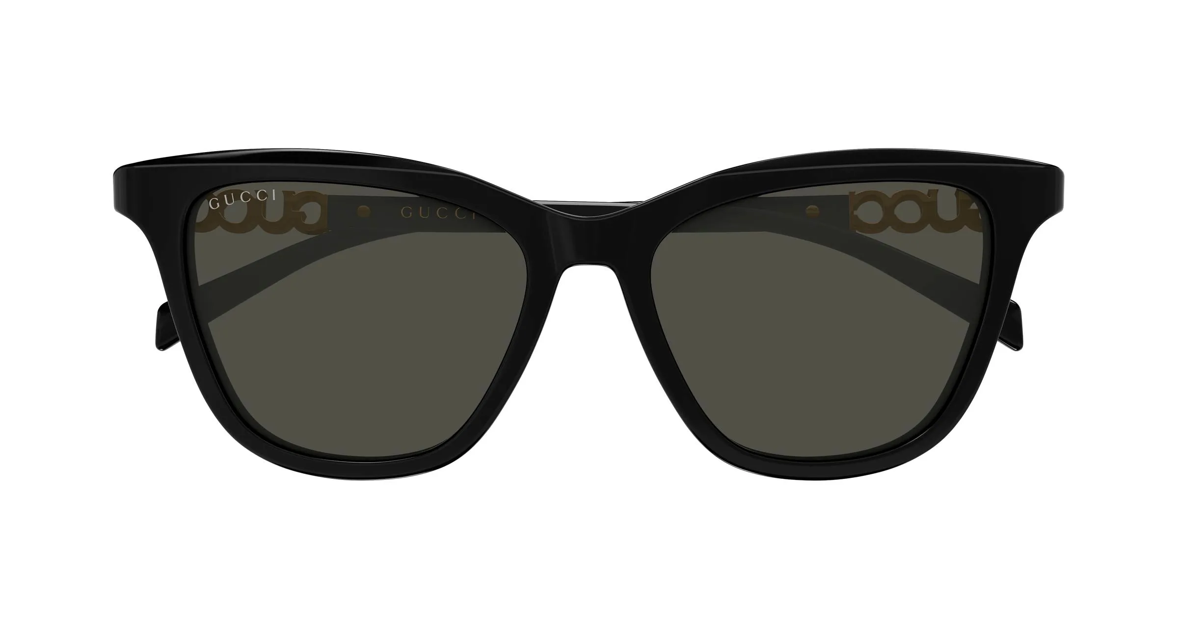 Gucci GG2032S 001 Occhiali da sole Acetato Nero Grigio Cat Eye - immagine 2