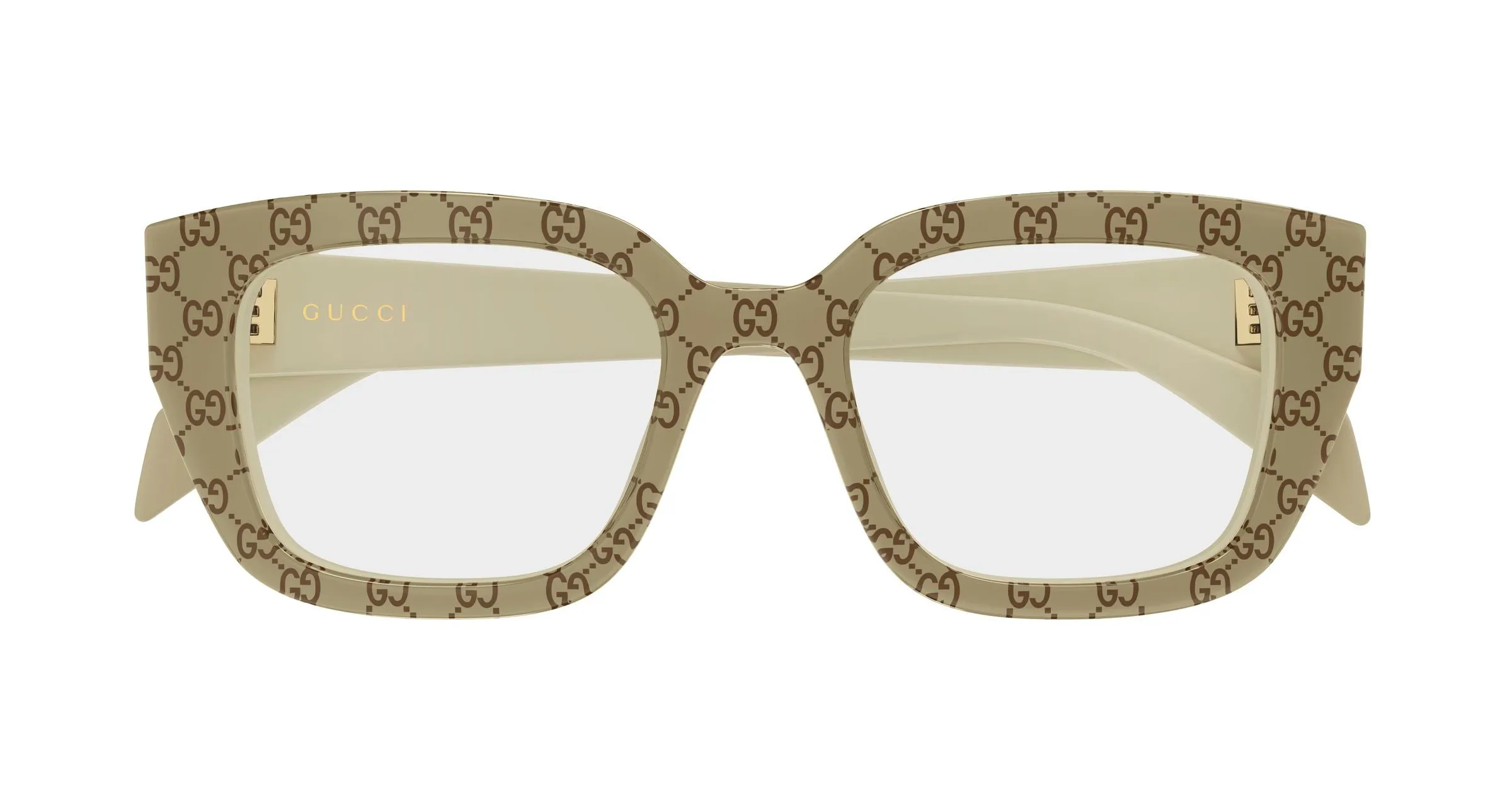 Gucci GG2021O 005 Montature da vista Acetato Beige Trasparente Cat Eye - immagine 2