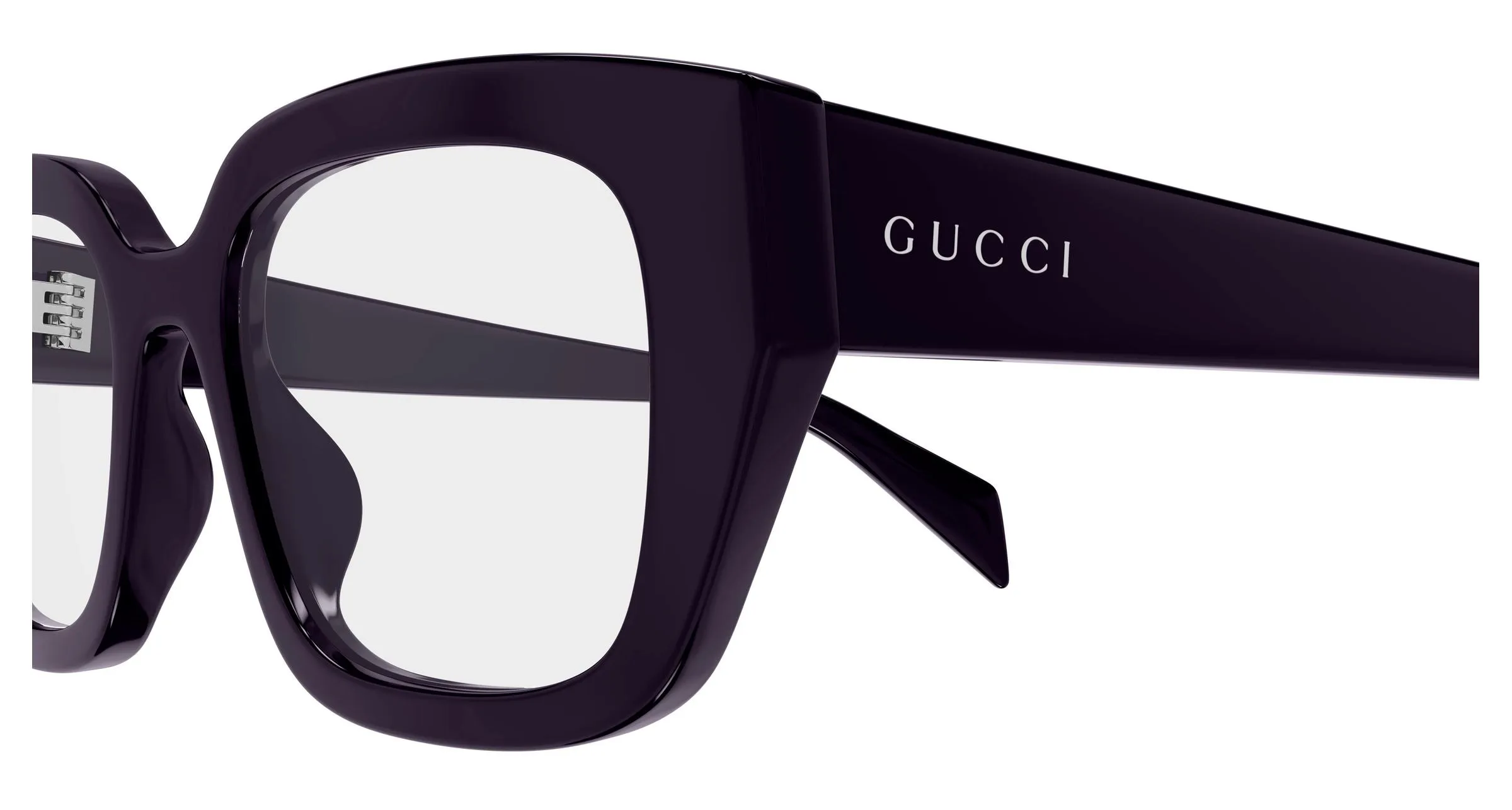 Gucci GG2021O 004 Montature da vista Acetato Viola Trasparente Cat Eye - immagine 3