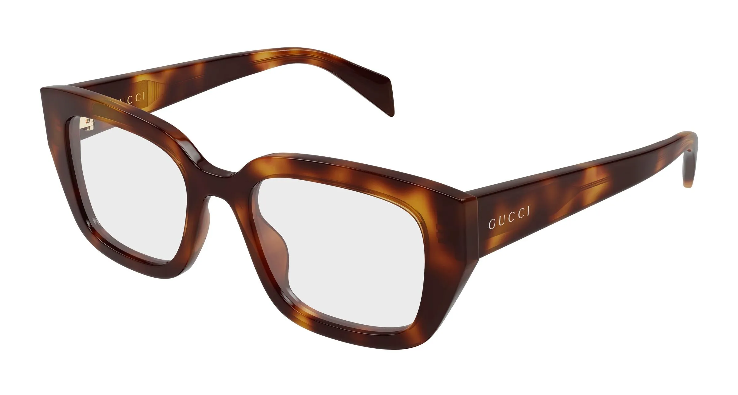 Gucci GG2021O 002 Montature da vista Acetato Havana Trasparente Cat Eye - immagine 1