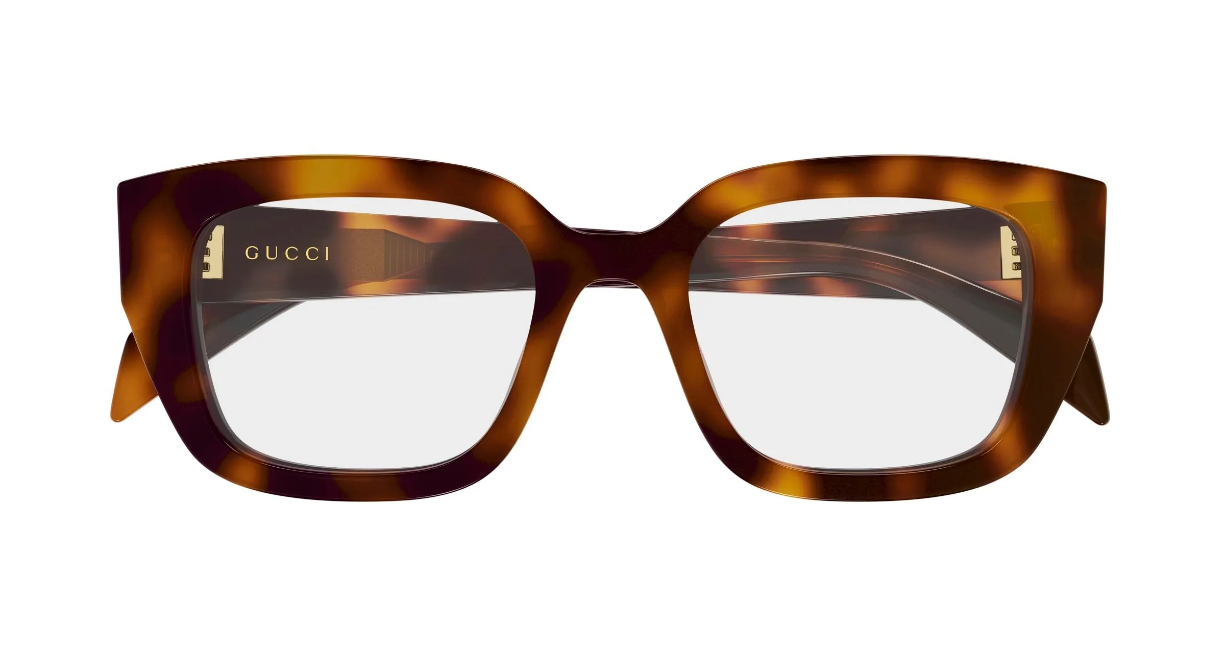 Gucci GG2021O 002 Montature da vista Acetato Havana Trasparente Cat Eye - immagine 2