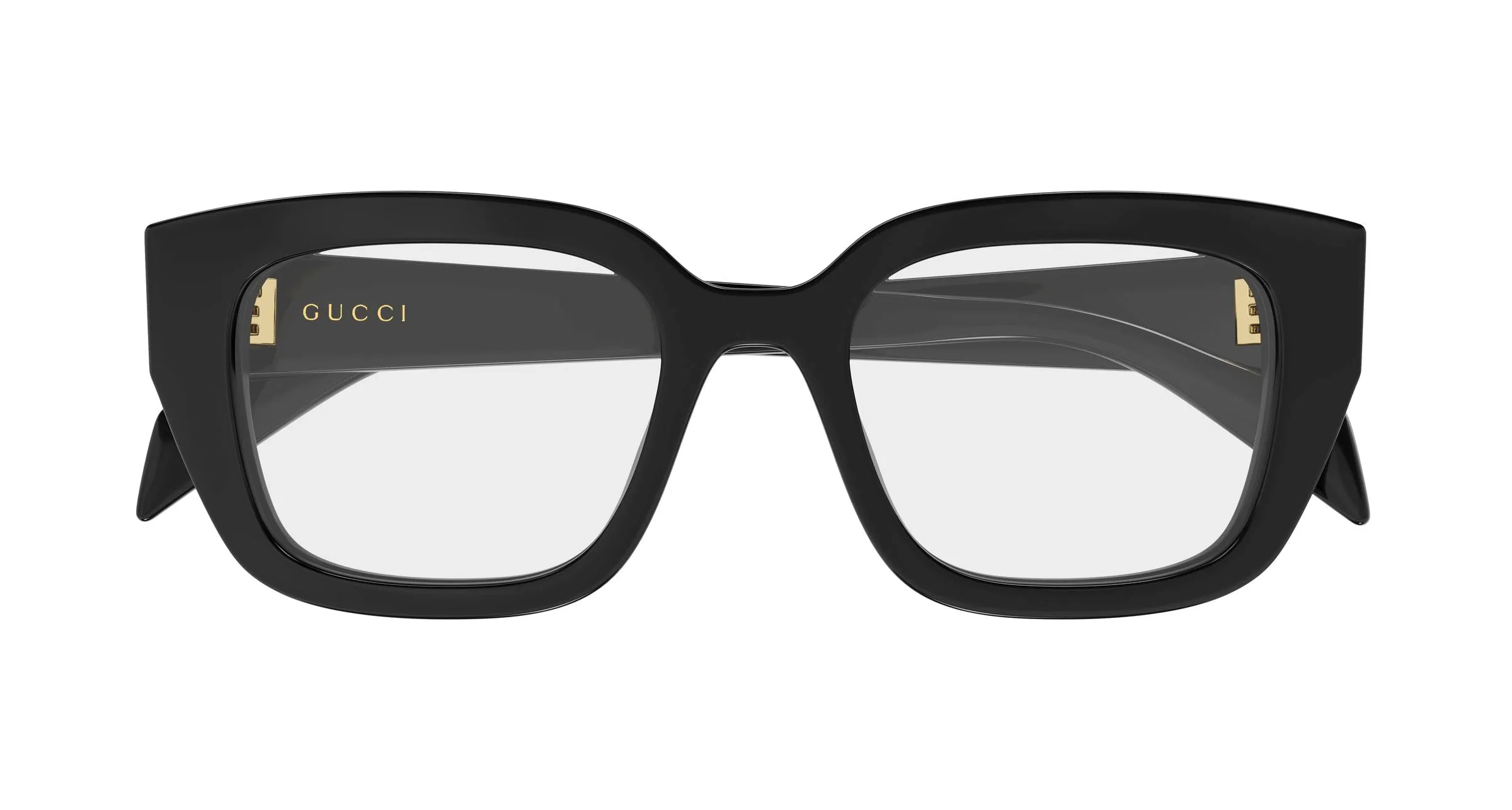 Gucci GG2021O 001 Montature da vista Acetato Nero Trasparente Cat Eye - immagine 2