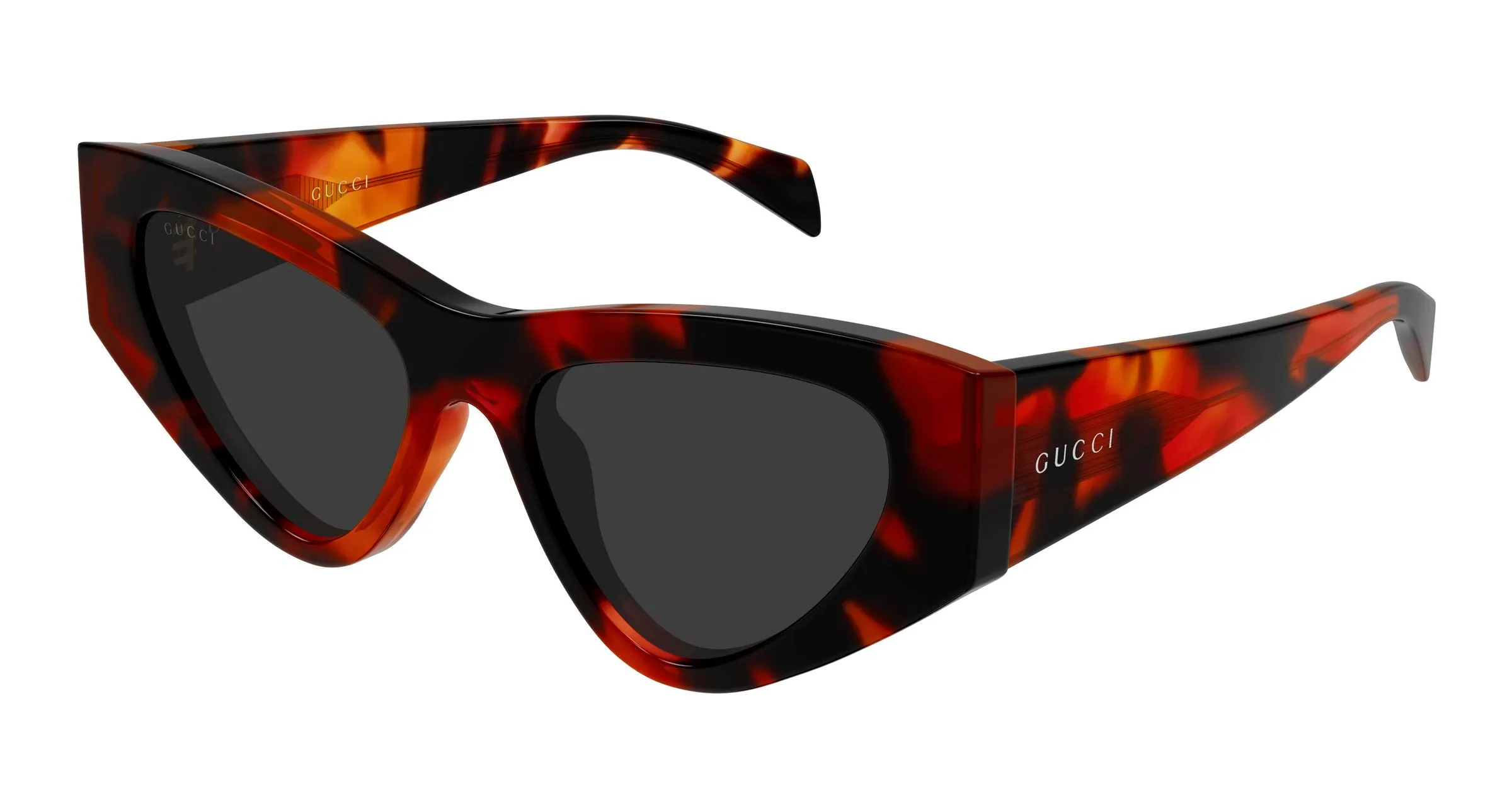 Gucci GG2019S 002 Occhiali da sole Acetato Havana Grigio Cat Eye - immagine 1