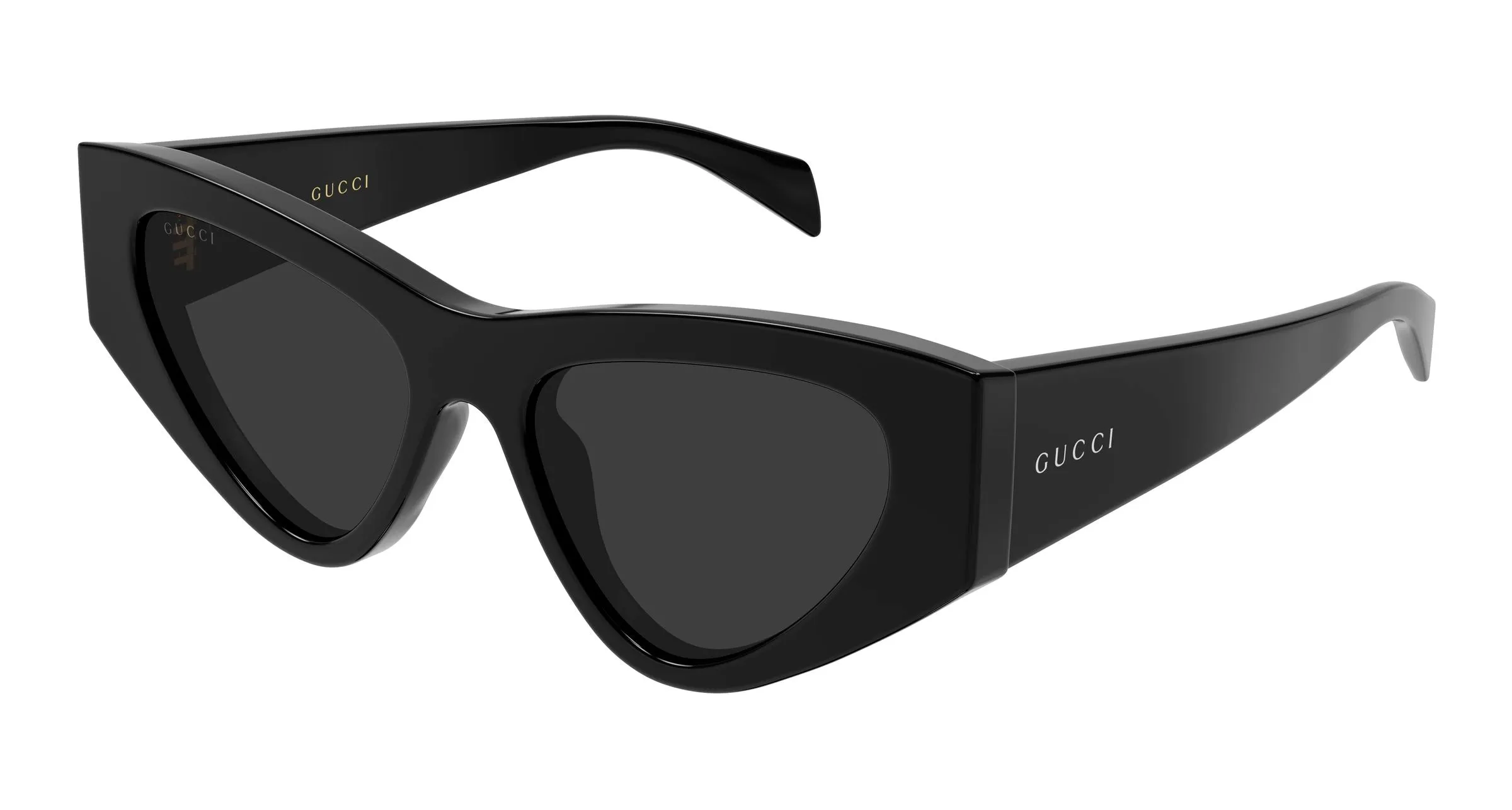 Gucci GG2019S 001 Occhiali da sole Acetato Nero Grigio Cat Eye - immagine 1