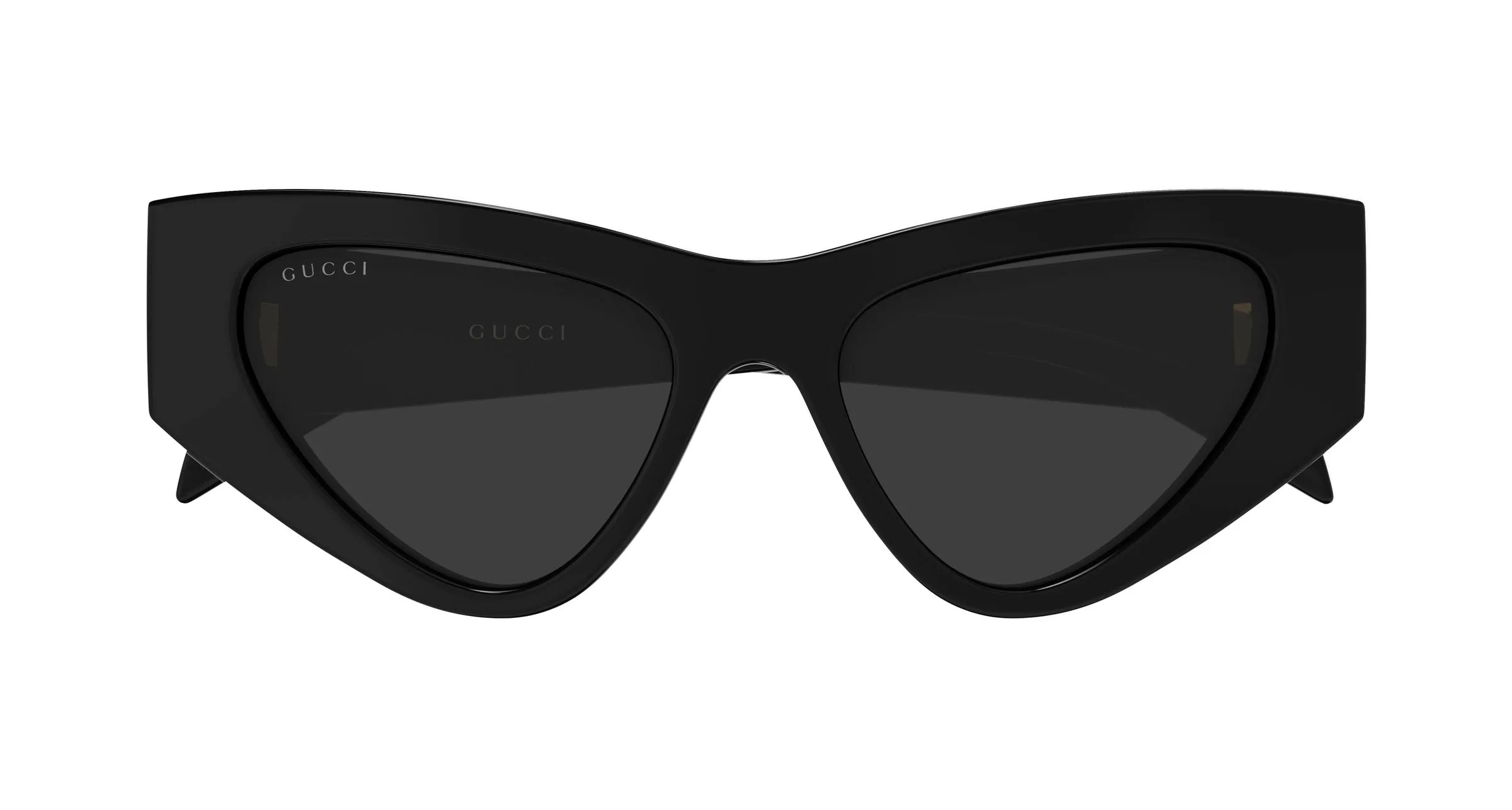 Gucci GG2019S 001 Occhiali da sole Acetato Nero Grigio Cat Eye - immagine 2
