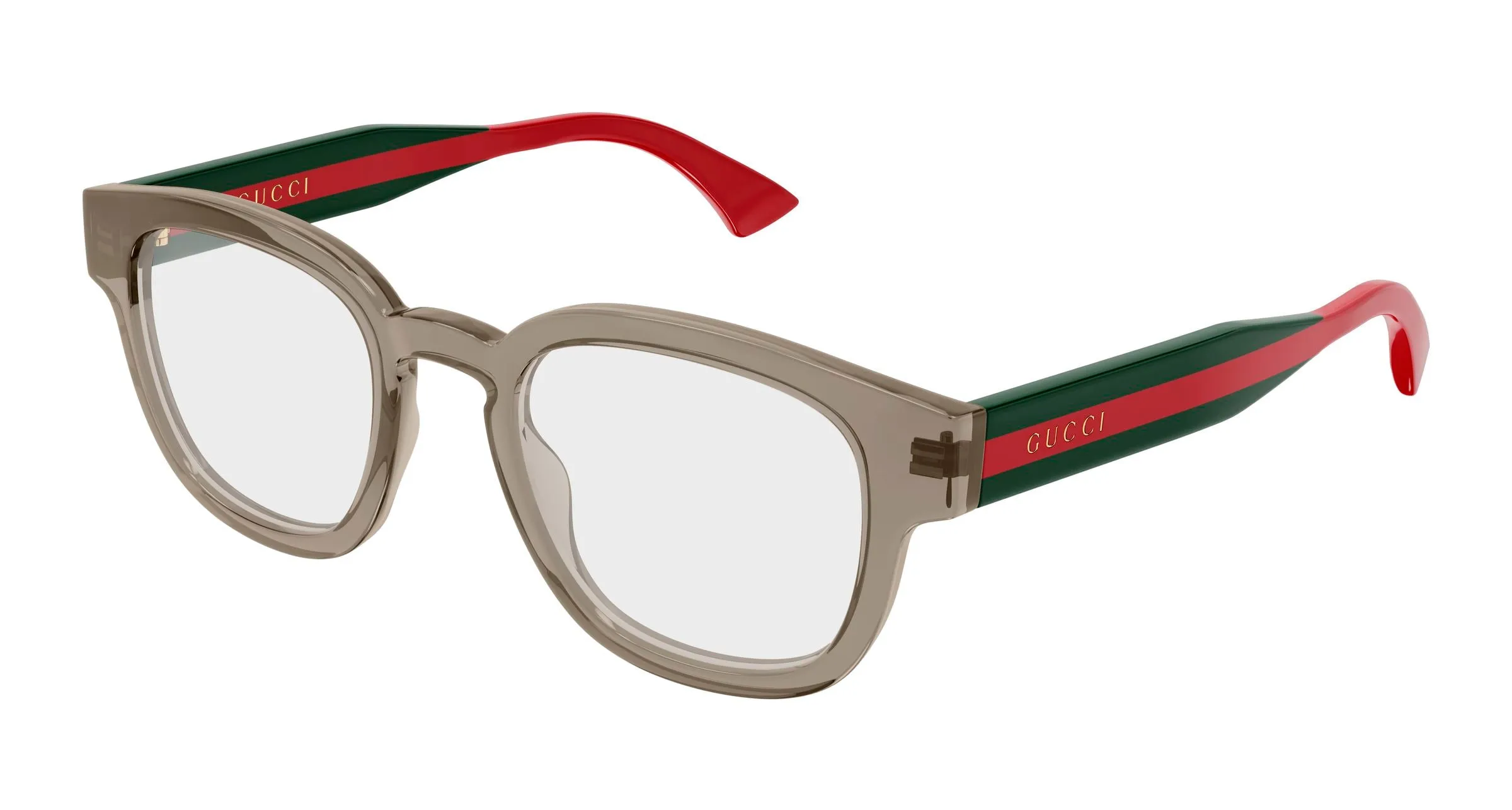 Gucci GG1992O 007 Montature da vista Acetato Marrone Trasparente Rotonda - immagine 1